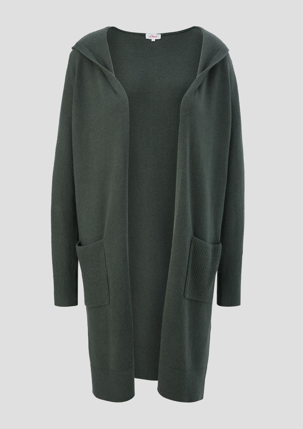 s.Oliver Long cardigan with a hood