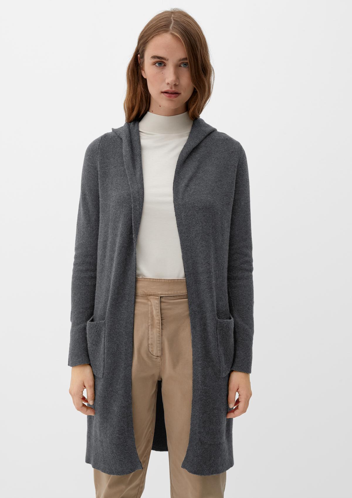 Cardigan with patch pockets