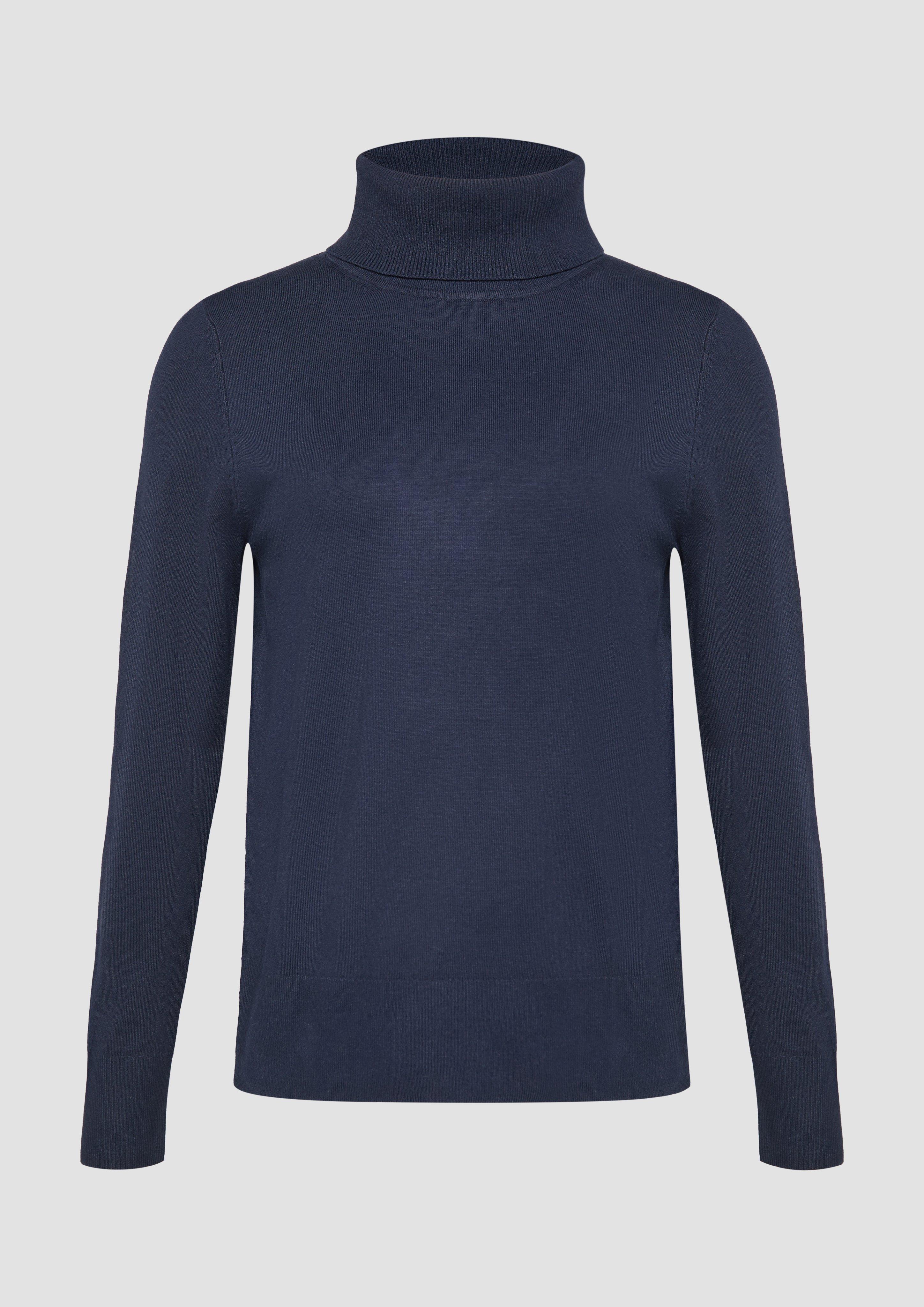 s.Oliver - Feinstrickpullover mit Rollkragen, Damen, blau