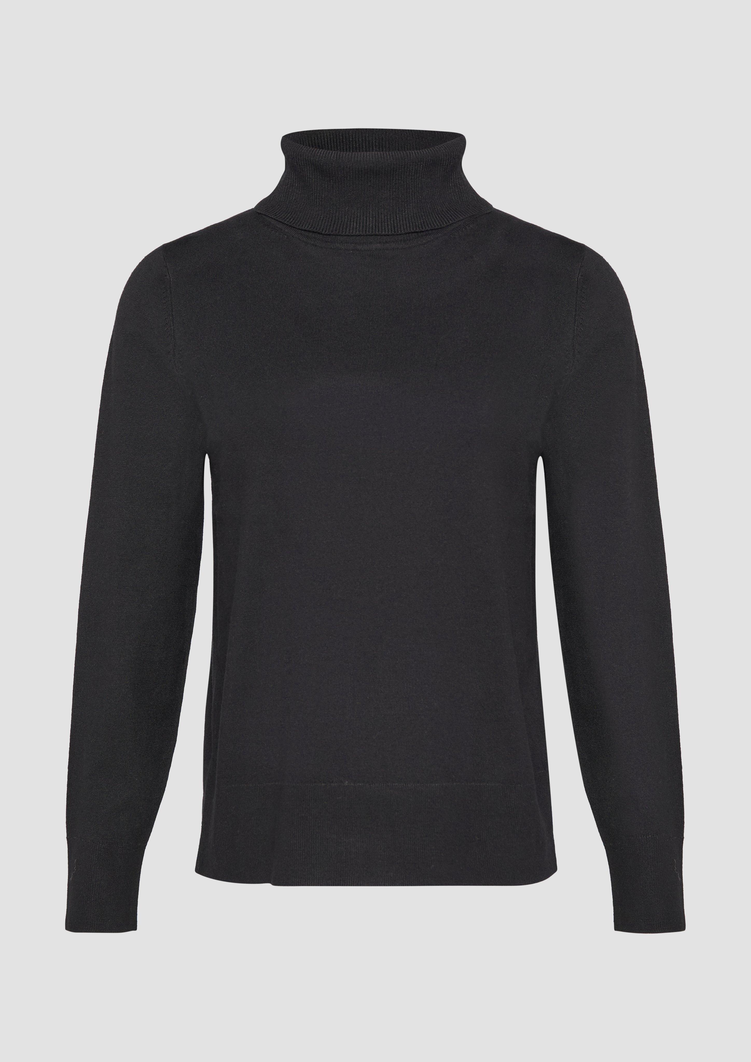 s.Oliver - Feinstrickpullover mit Rollkragen, Damen, schwarz