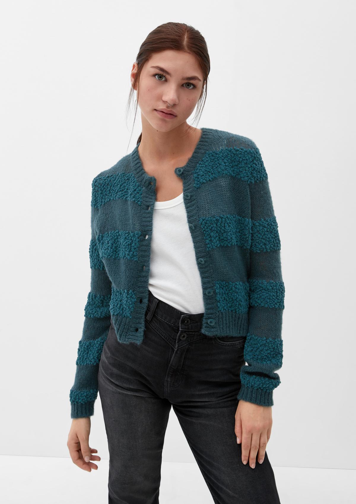 s.Oliver Jacket with a striped knitted pattern