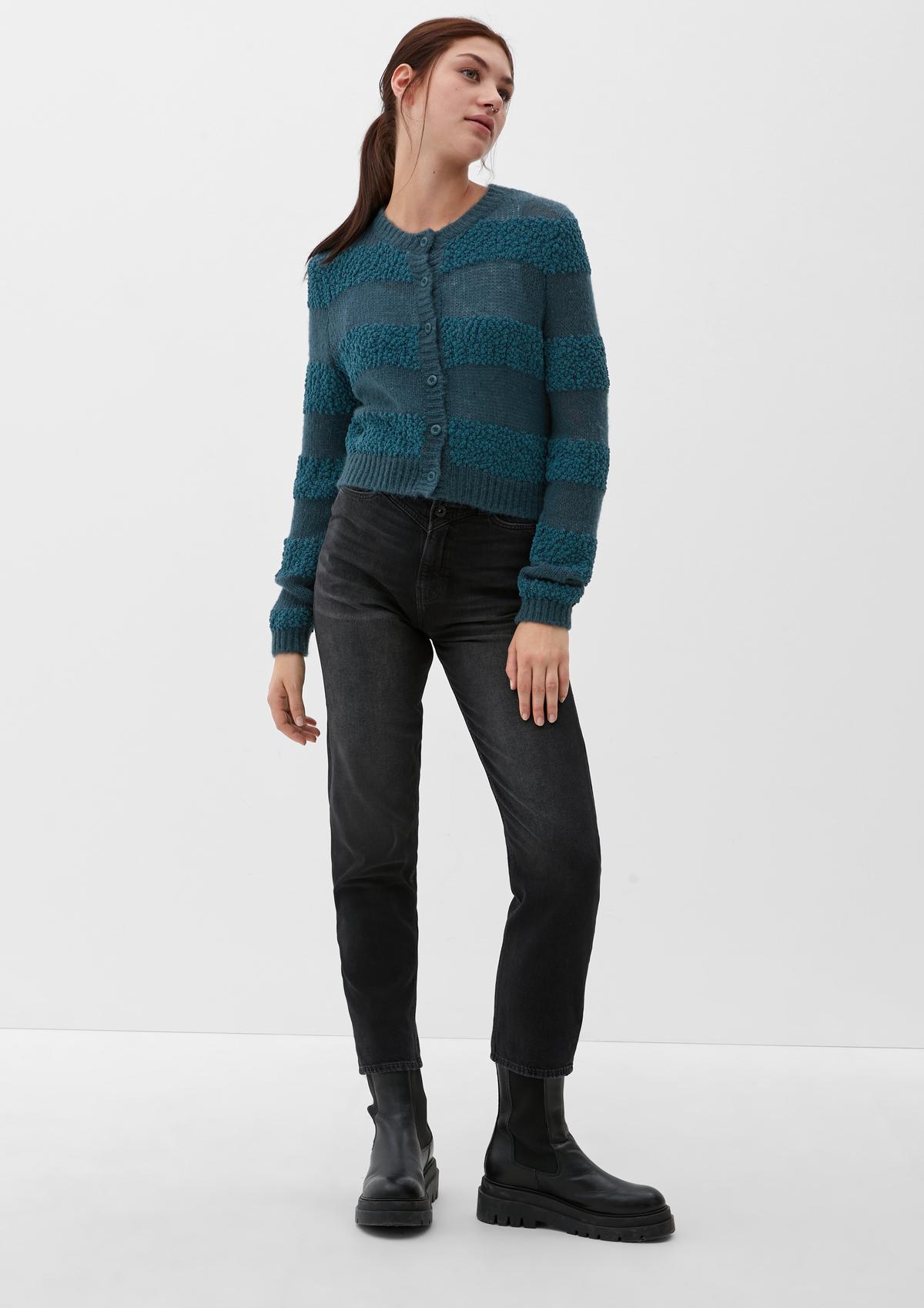s.Oliver Jacket with a striped knitted pattern