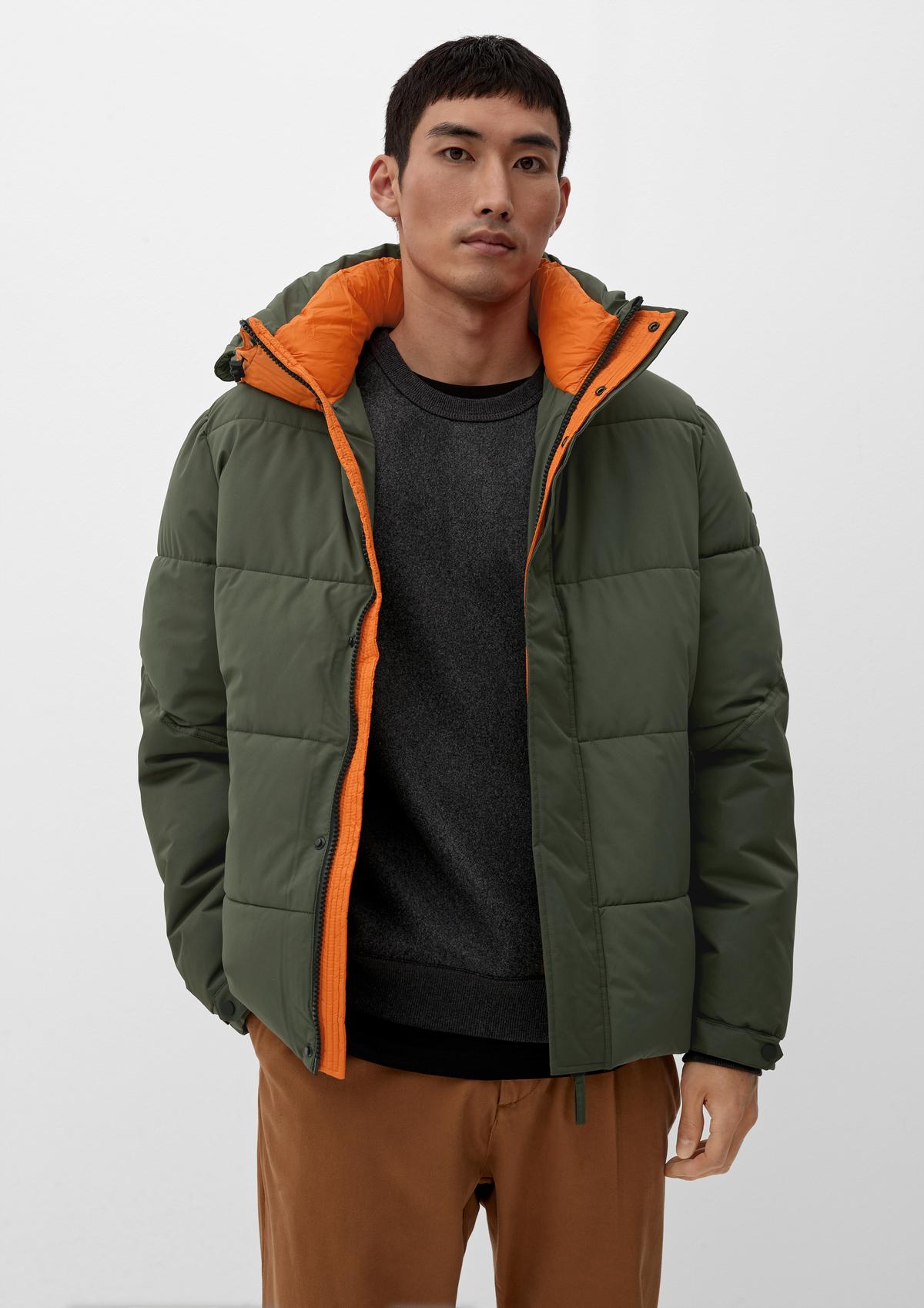 Hooded puffer jacket - navy