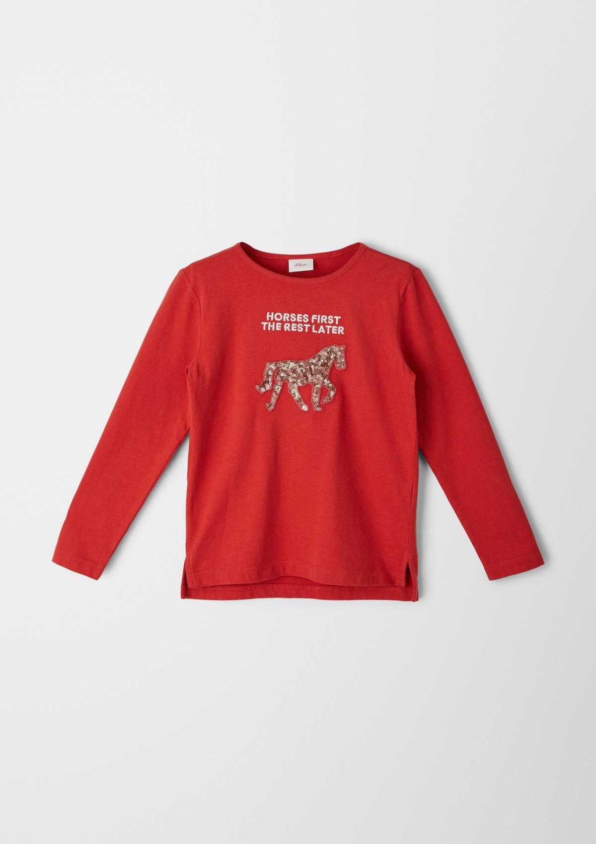 s.Oliver Long sleeve top with a horse motif