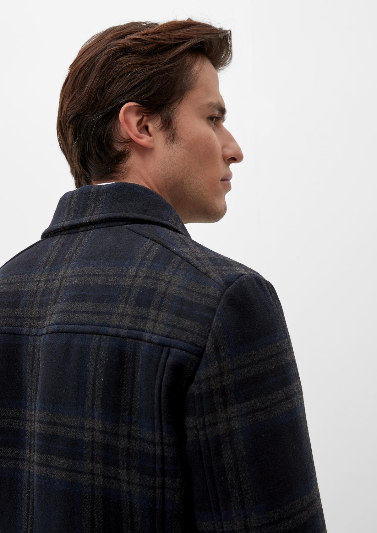 s.Oliver Check jacket with a lapel collar