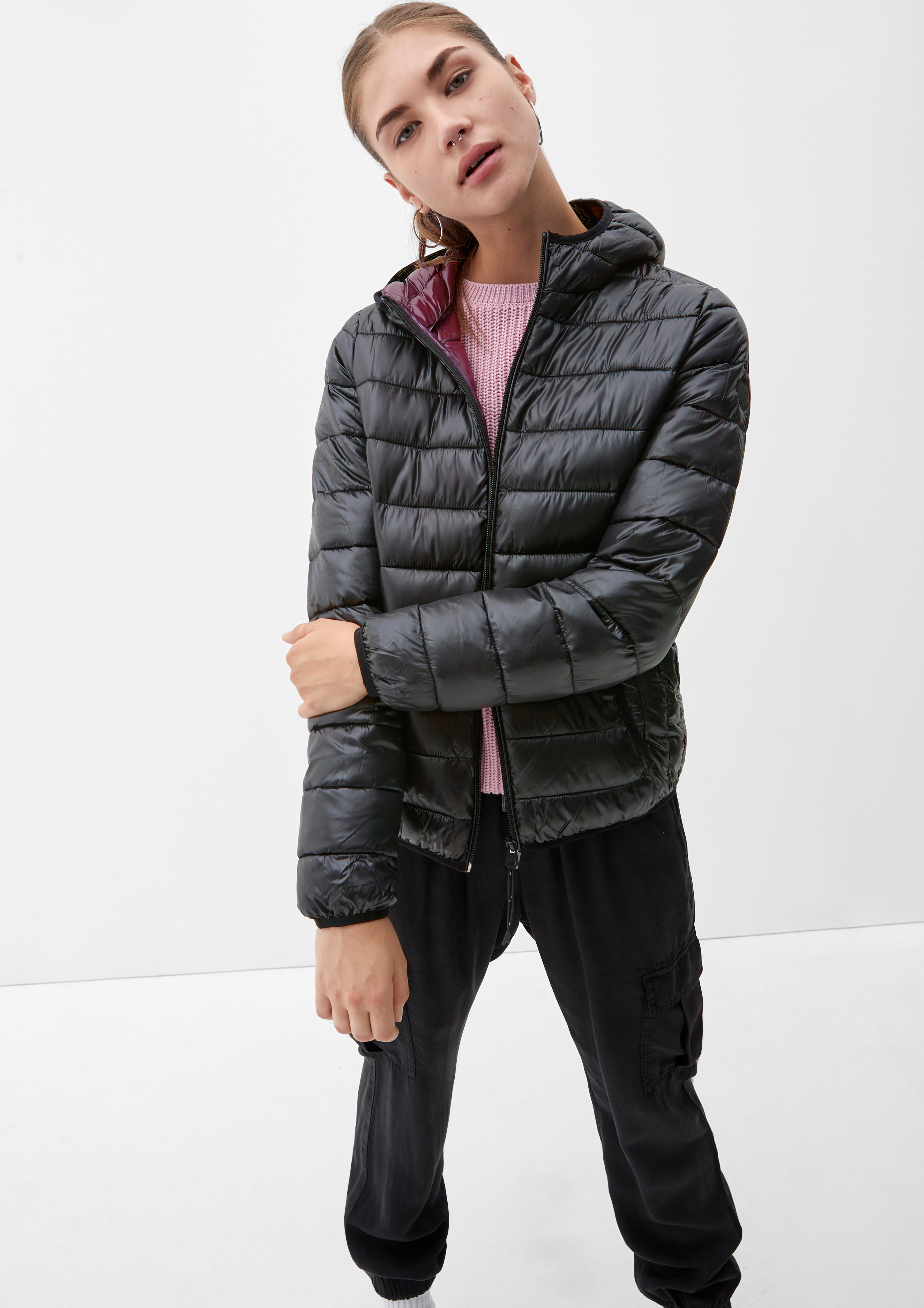 Pull and bear quilted jacket hot sale with hood