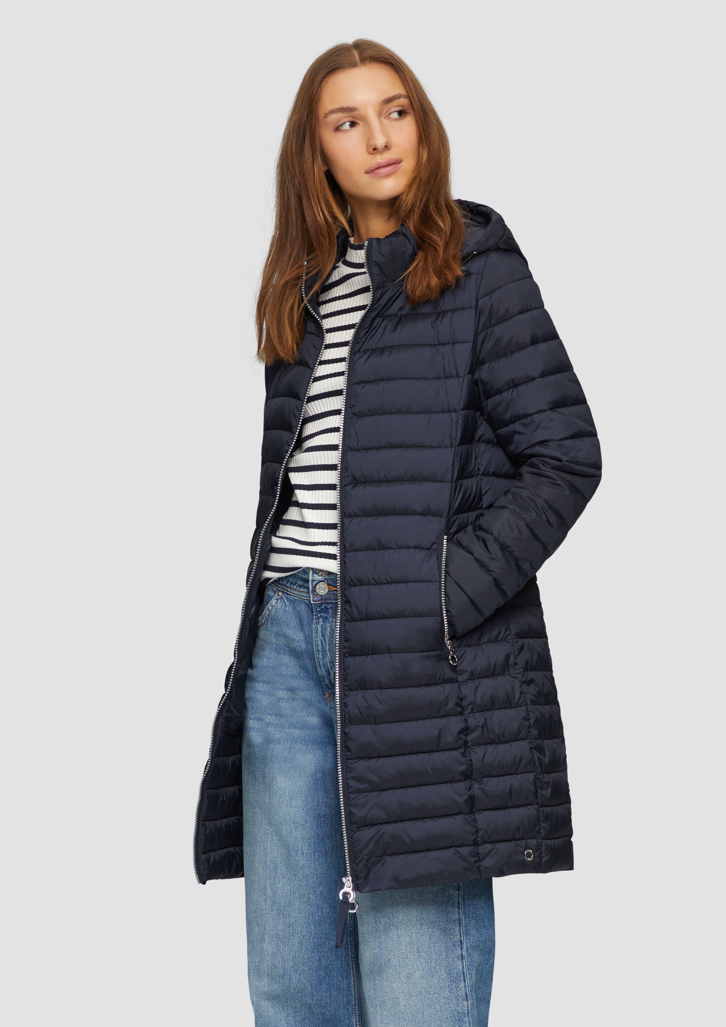 S.Oliver Lange Steppjacke mit abnehmbarer Kapuze