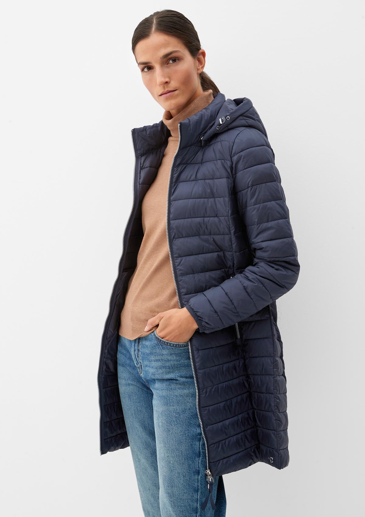 Quilted coat with a hood