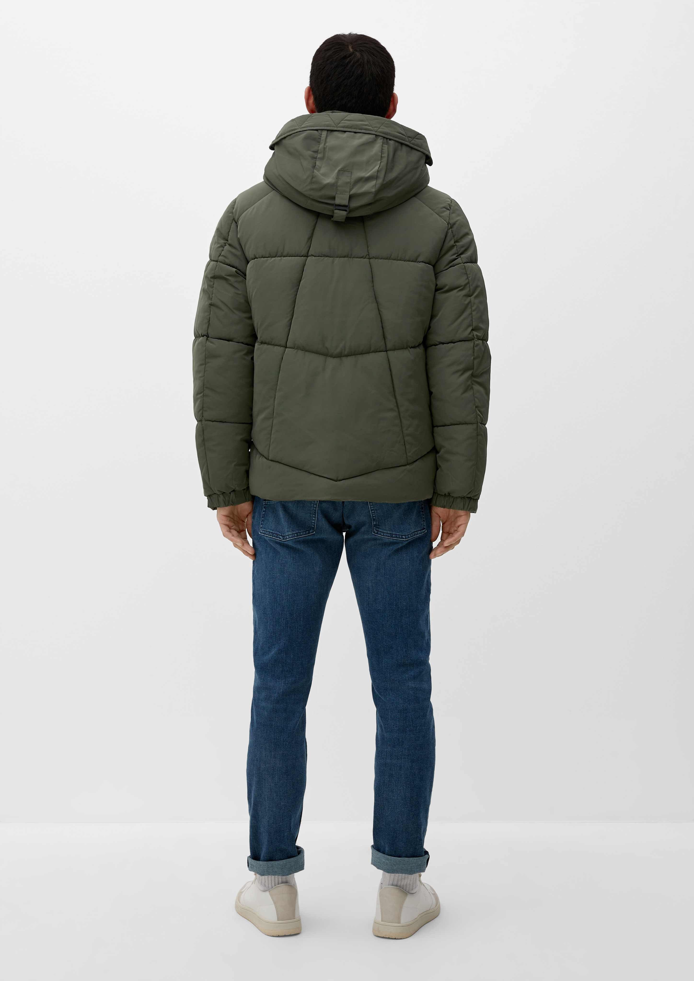 Warm quilted jacket with hood terracotta s.Oliver