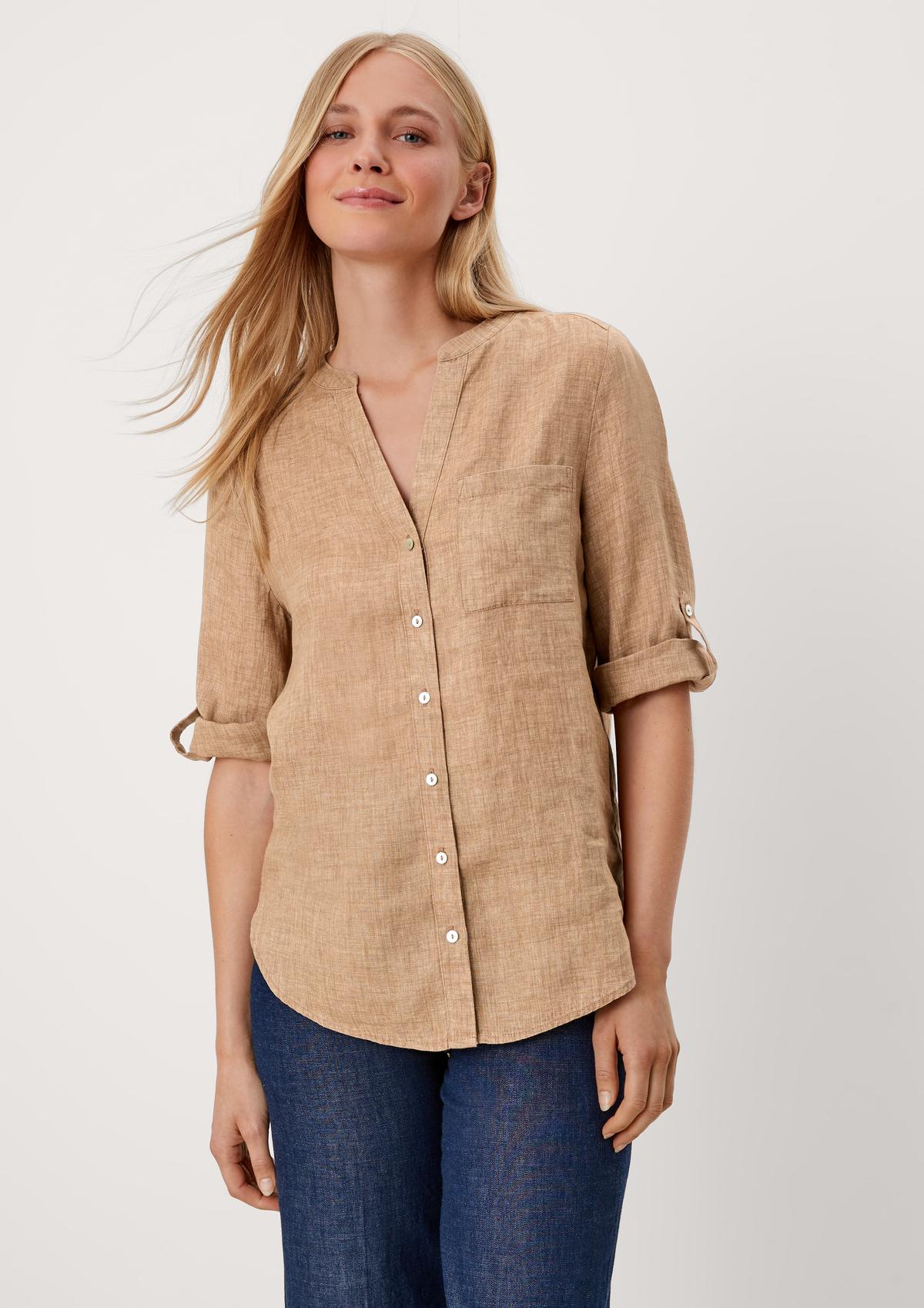 s.Oliver Linen blouse with 3/4-length sleeves