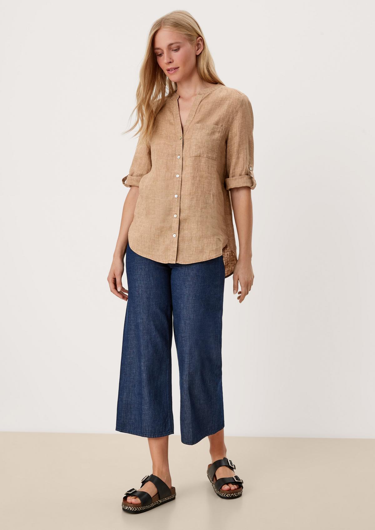 s.Oliver Linen blouse with 3/4-length sleeves