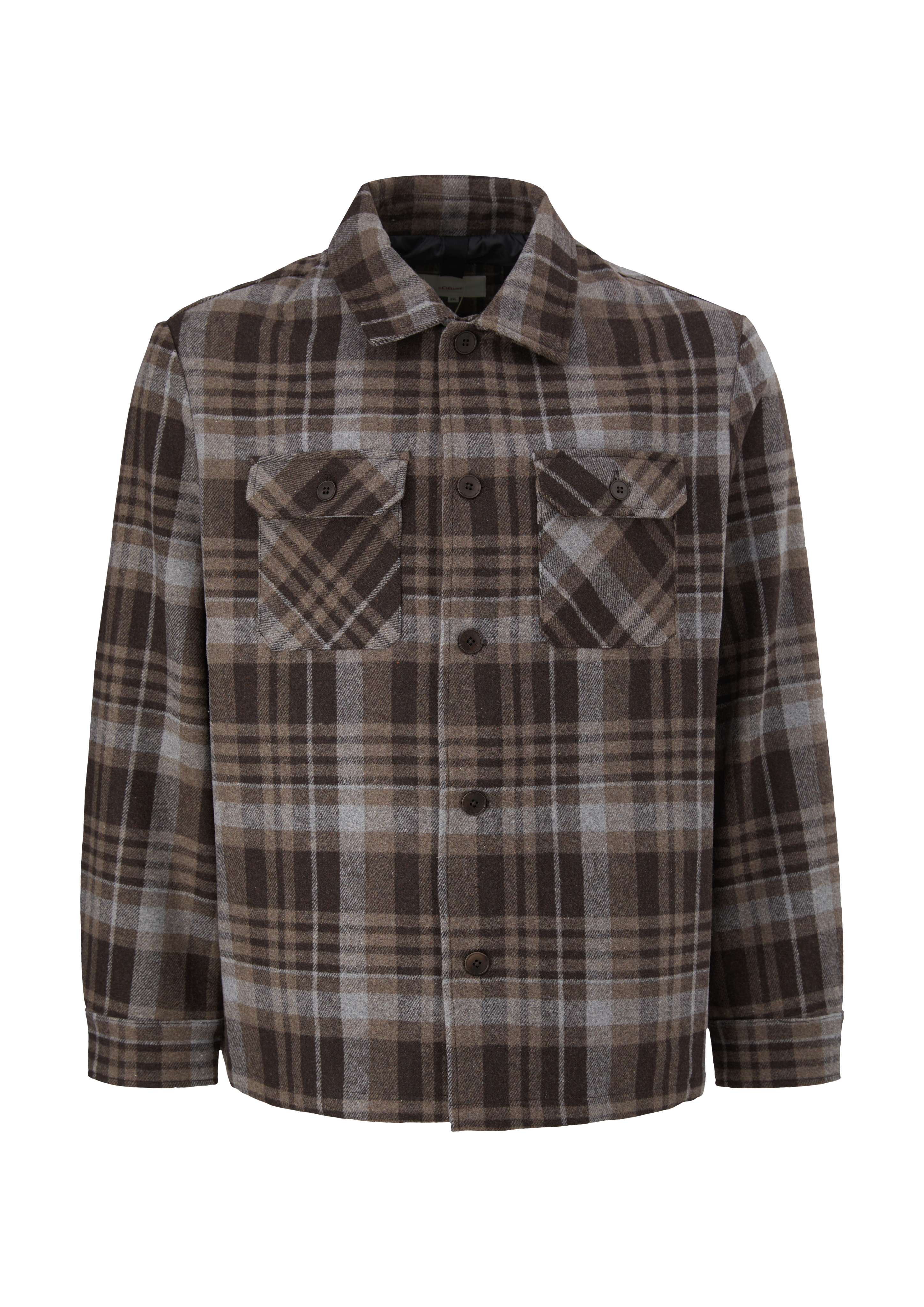 s.Oliver - Overshirt aus Wollmix, Herren, braun