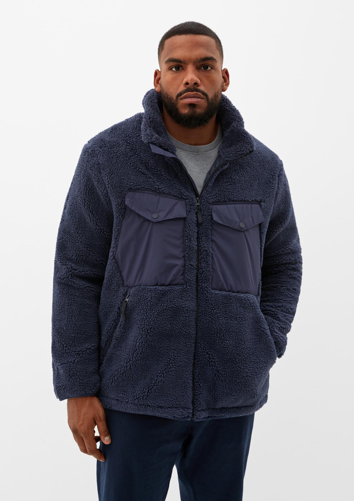 Jacket in a mix of materials - navy