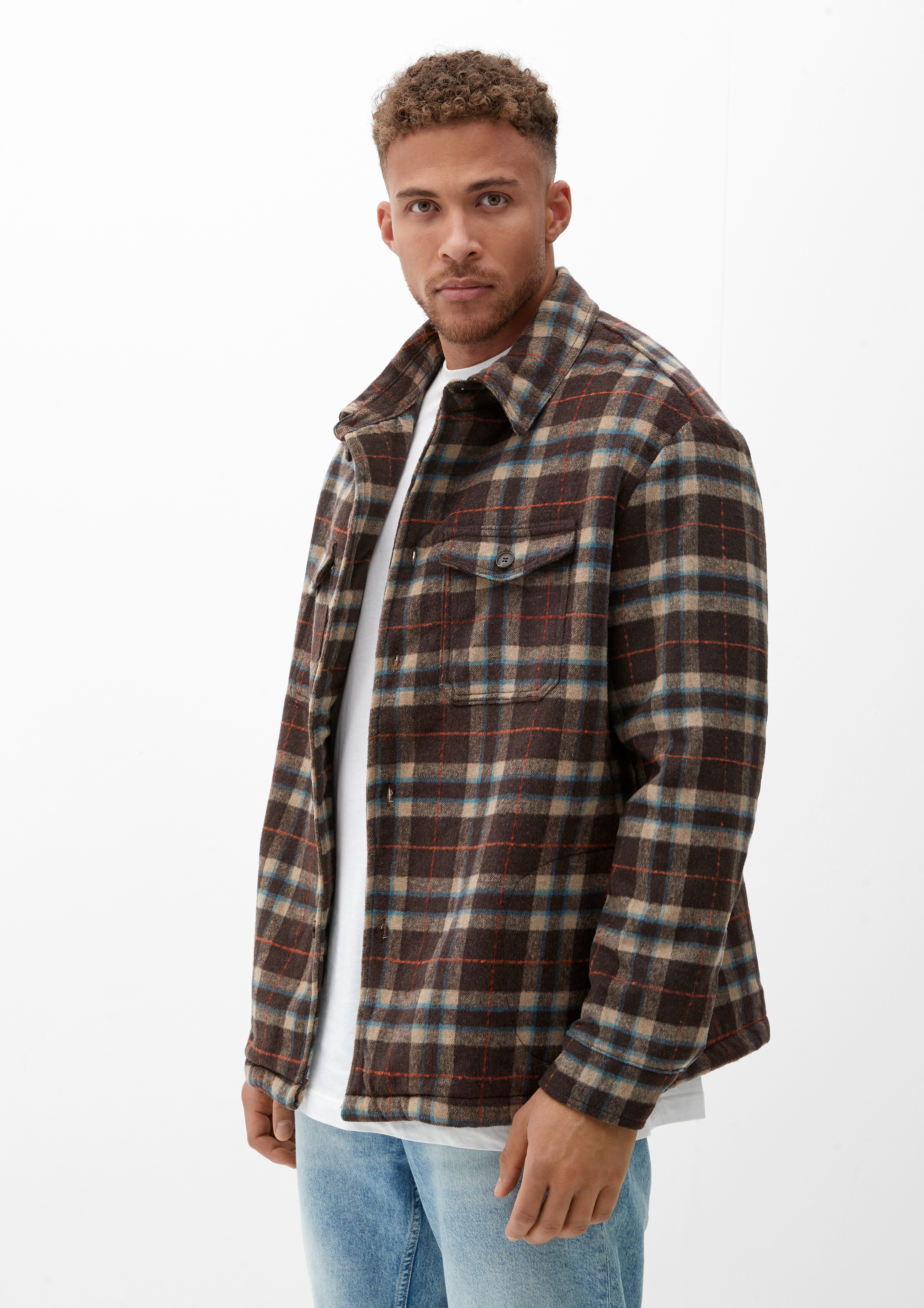 Lined on sale shirt jacket