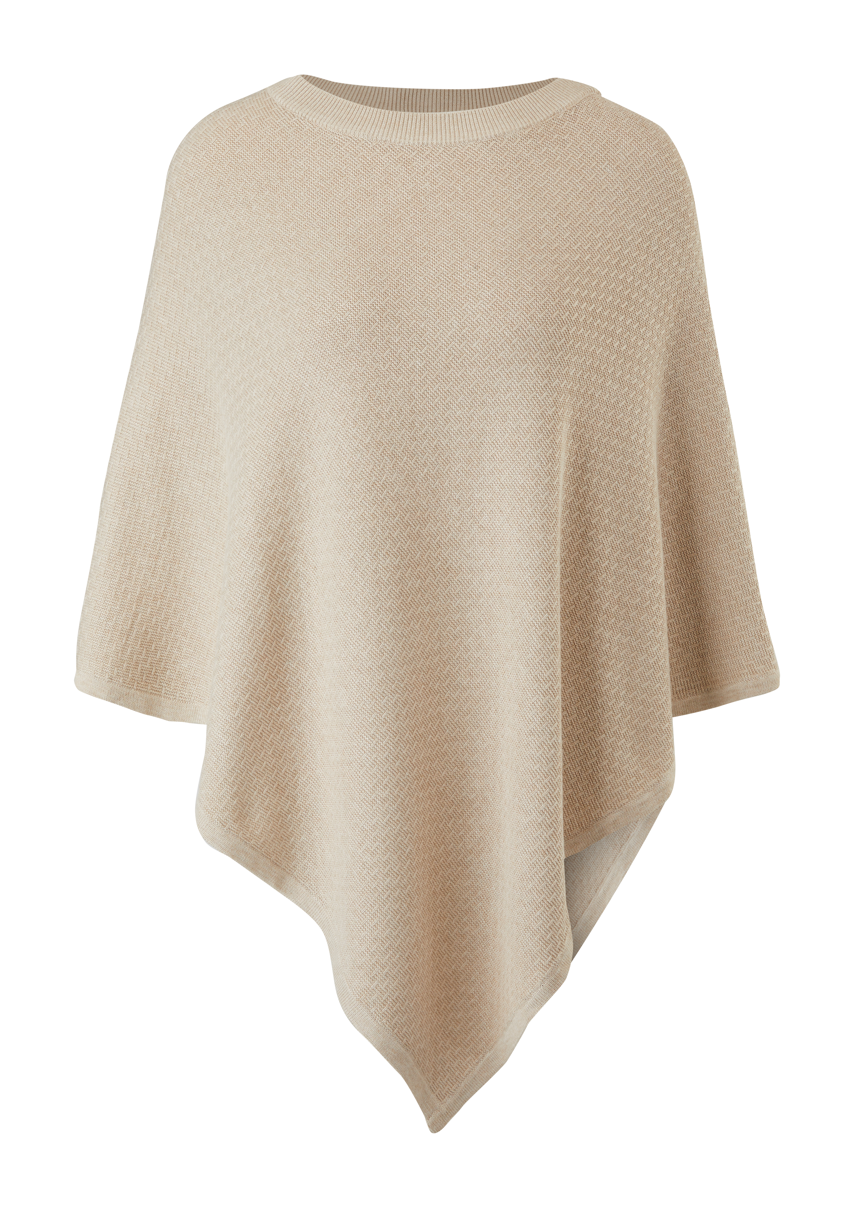 s.Oliver - Poncho aus Baumwollmix, Damen, Beige