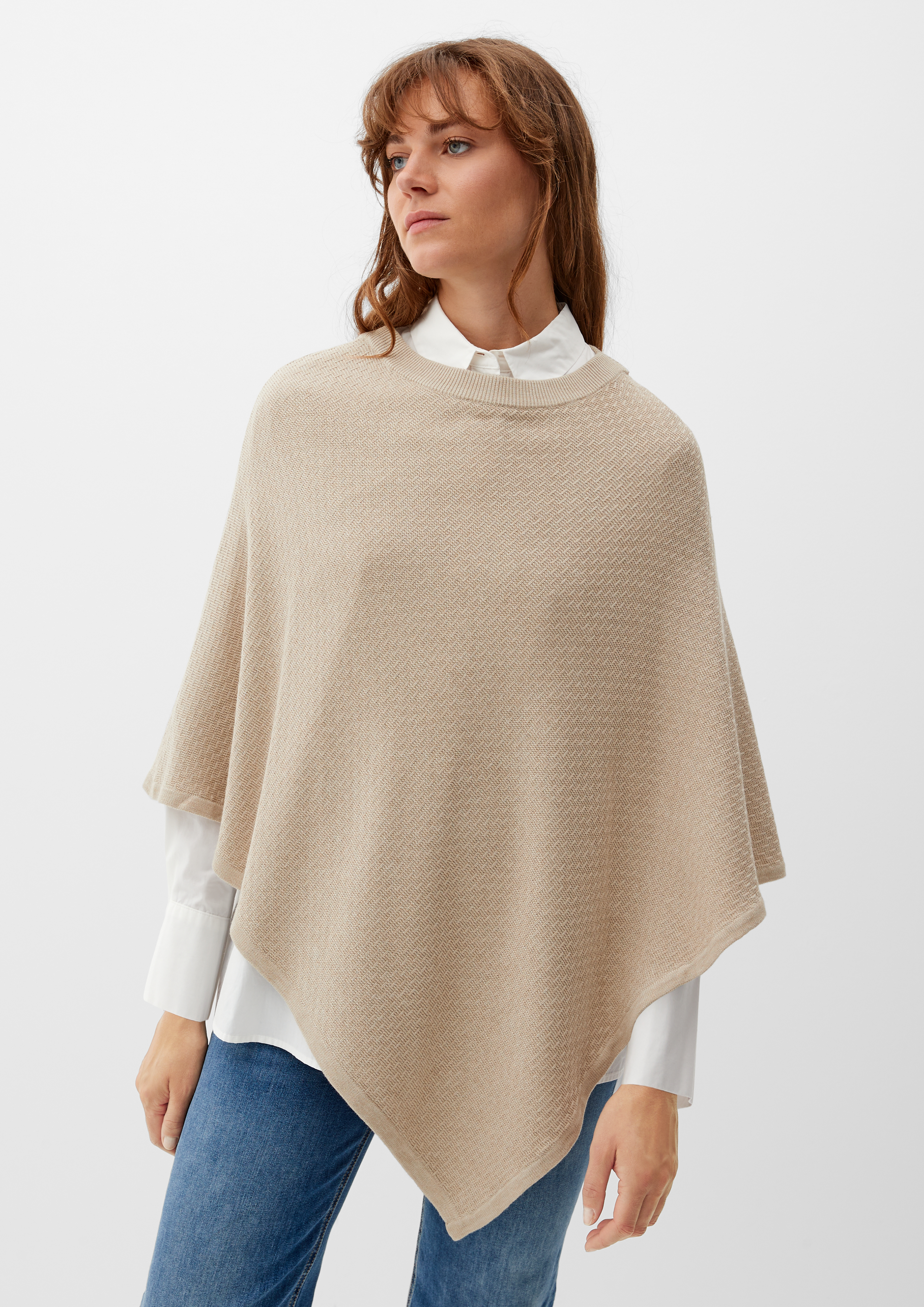 S.Oliver Poncho aus Baumwollmix