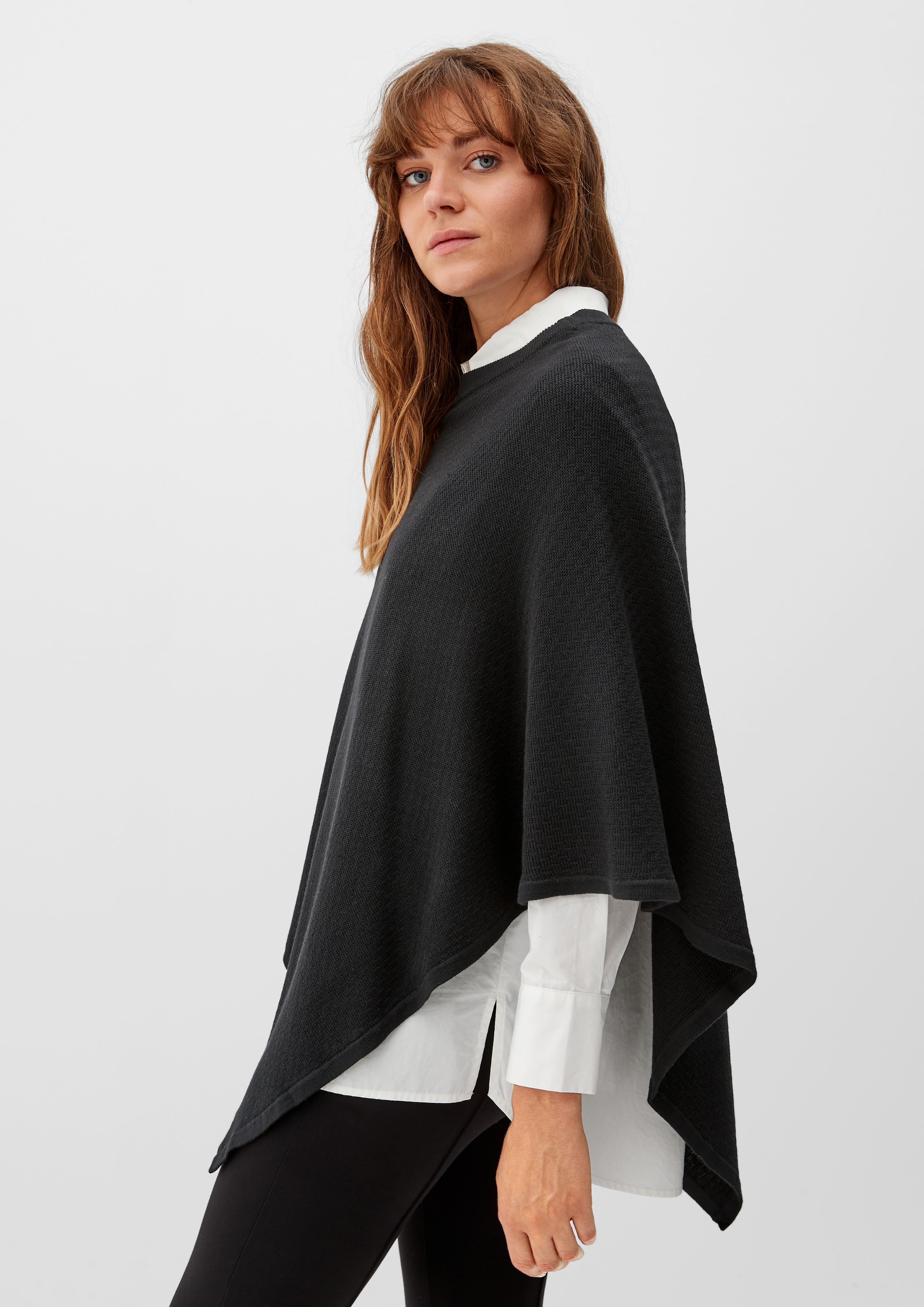 S.Oliver Poncho aus Baumwollmix