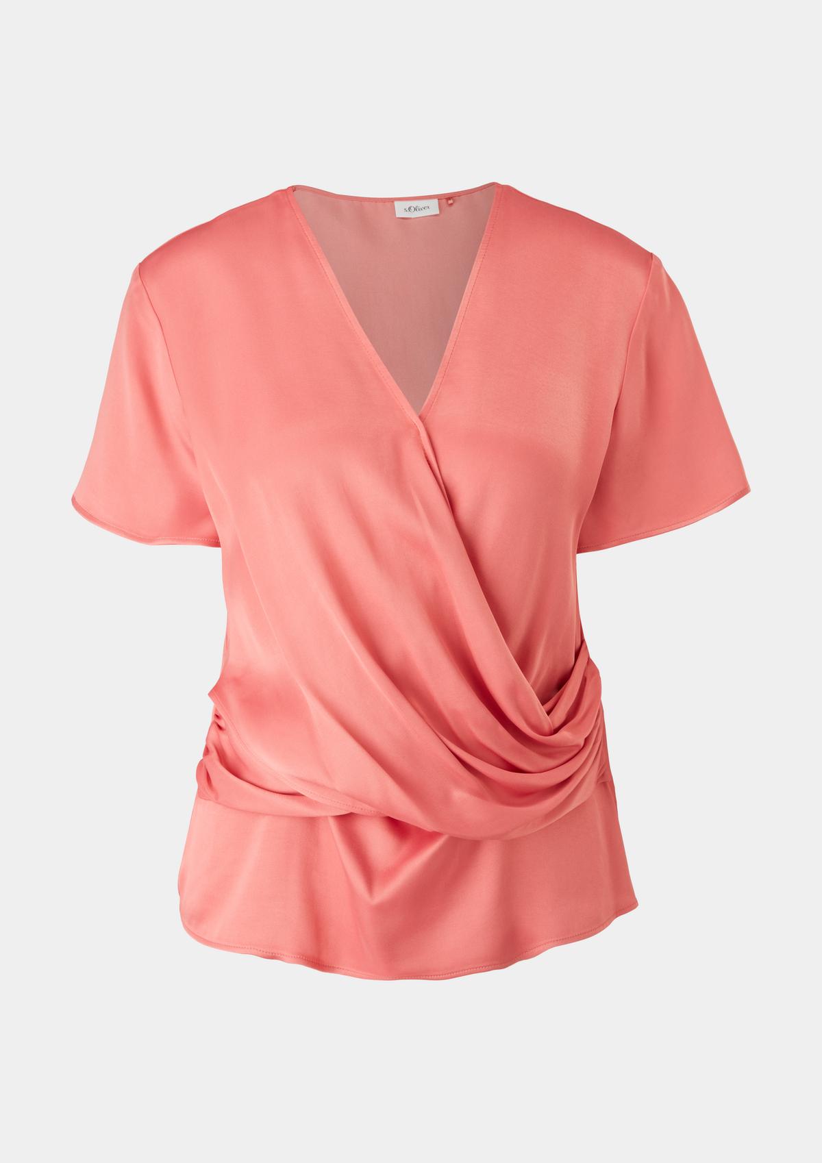 s.Oliver Satin blouse in a wrap-over look
