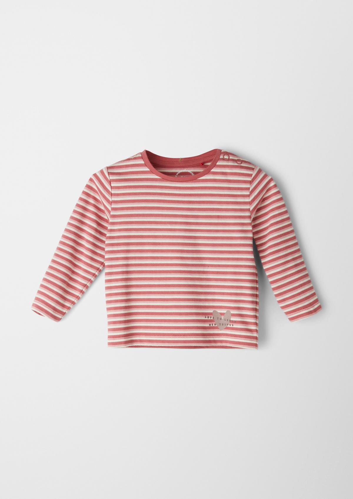 s.Oliver Striped top with a print detail
