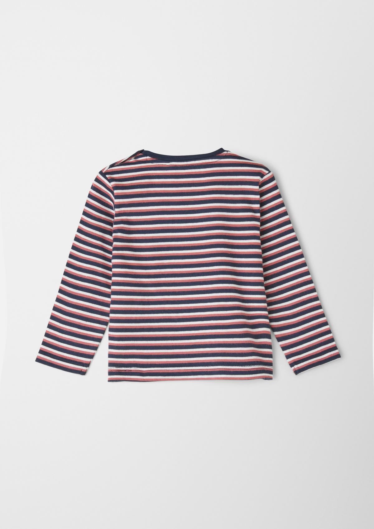 s.Oliver Striped top with a print detail