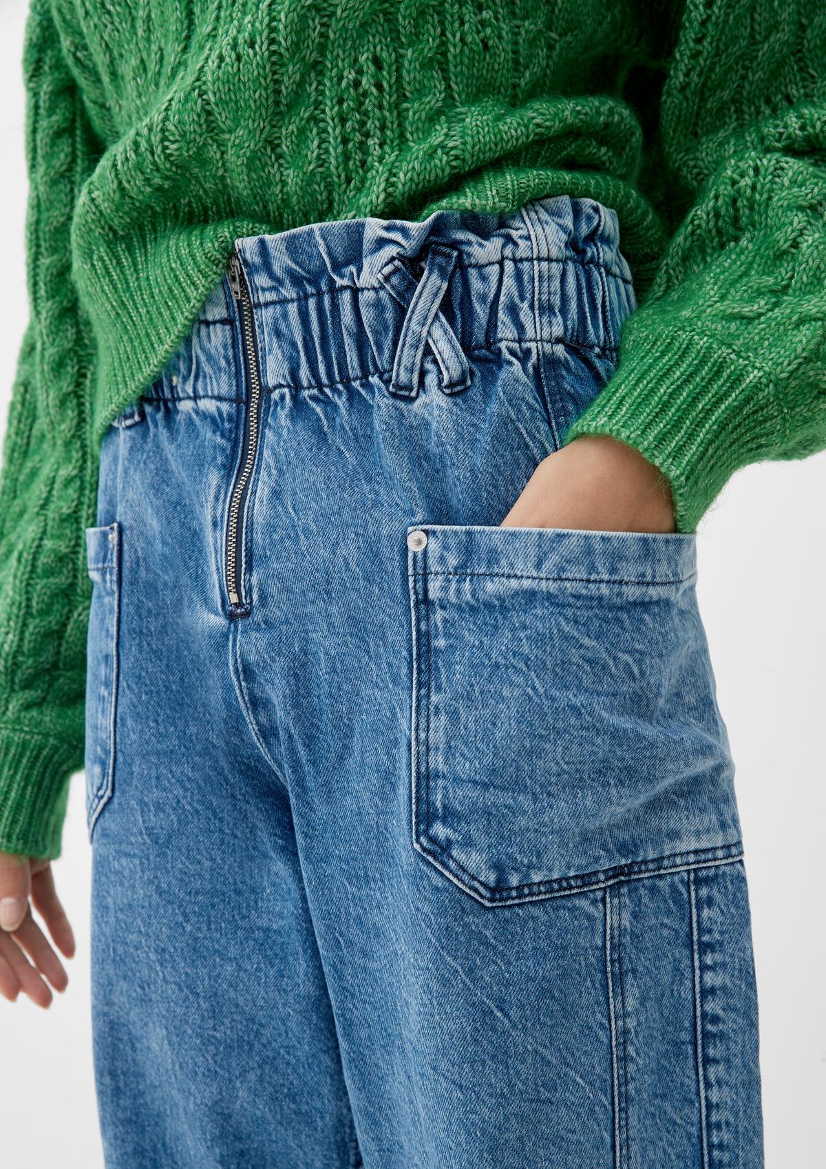 s.Oliver Regular: jeans hlače s pasom paperbag