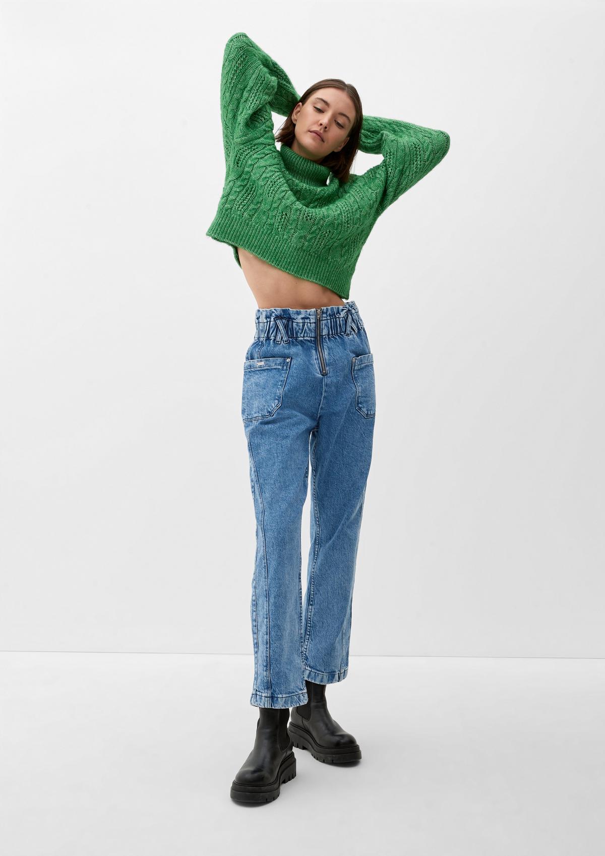 s.Oliver Regular fit: jeans with a paperbag waistband