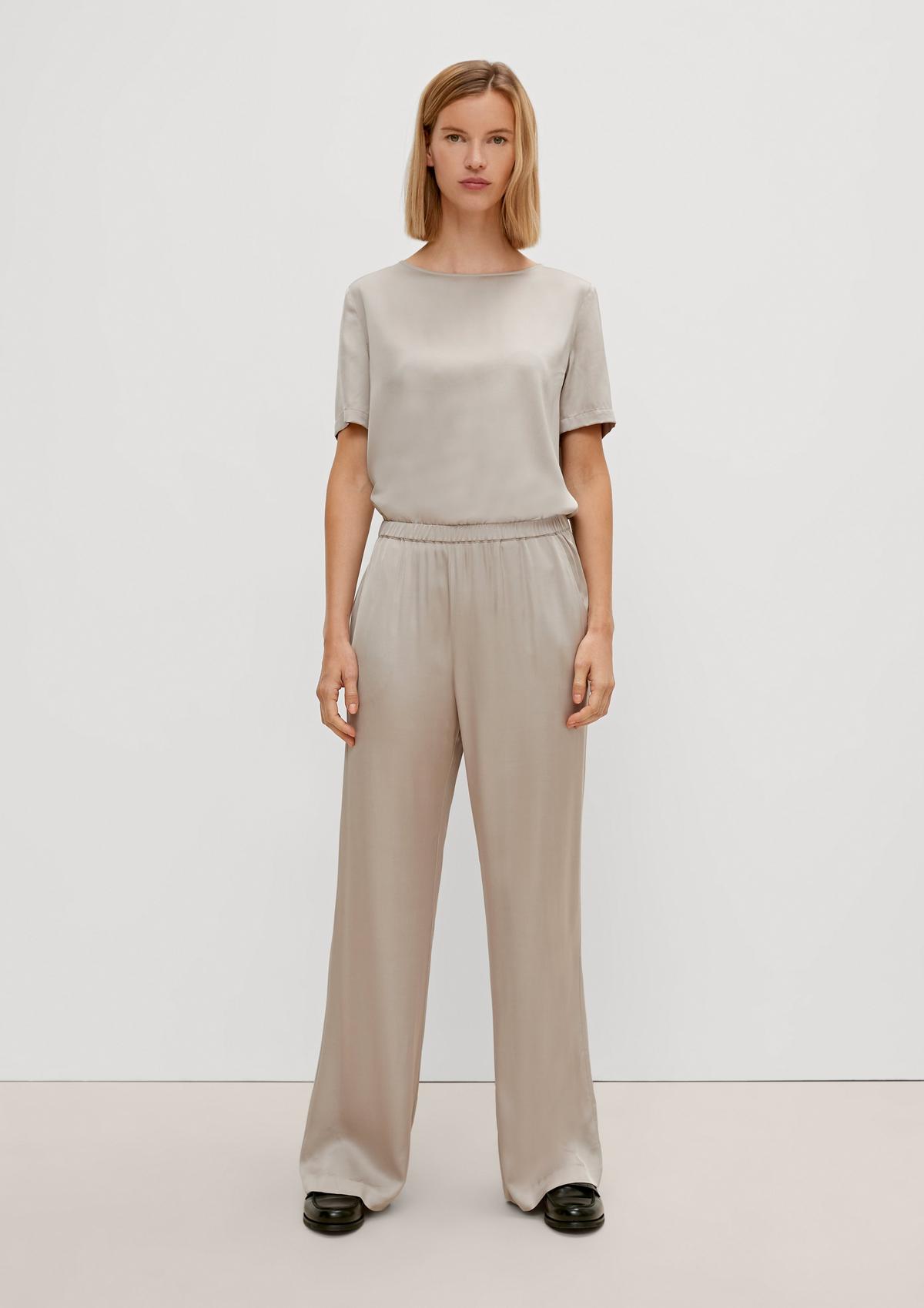 Regular: Marlene trousers in satin - light beige | Comma