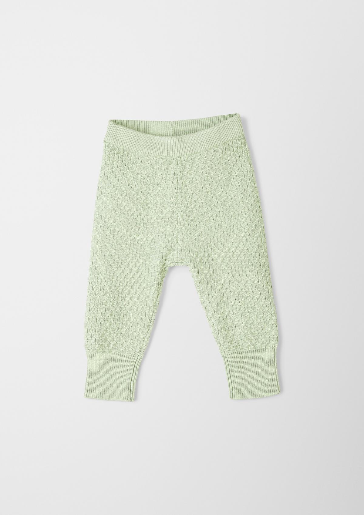 - with pale a Leggings green knit pattern