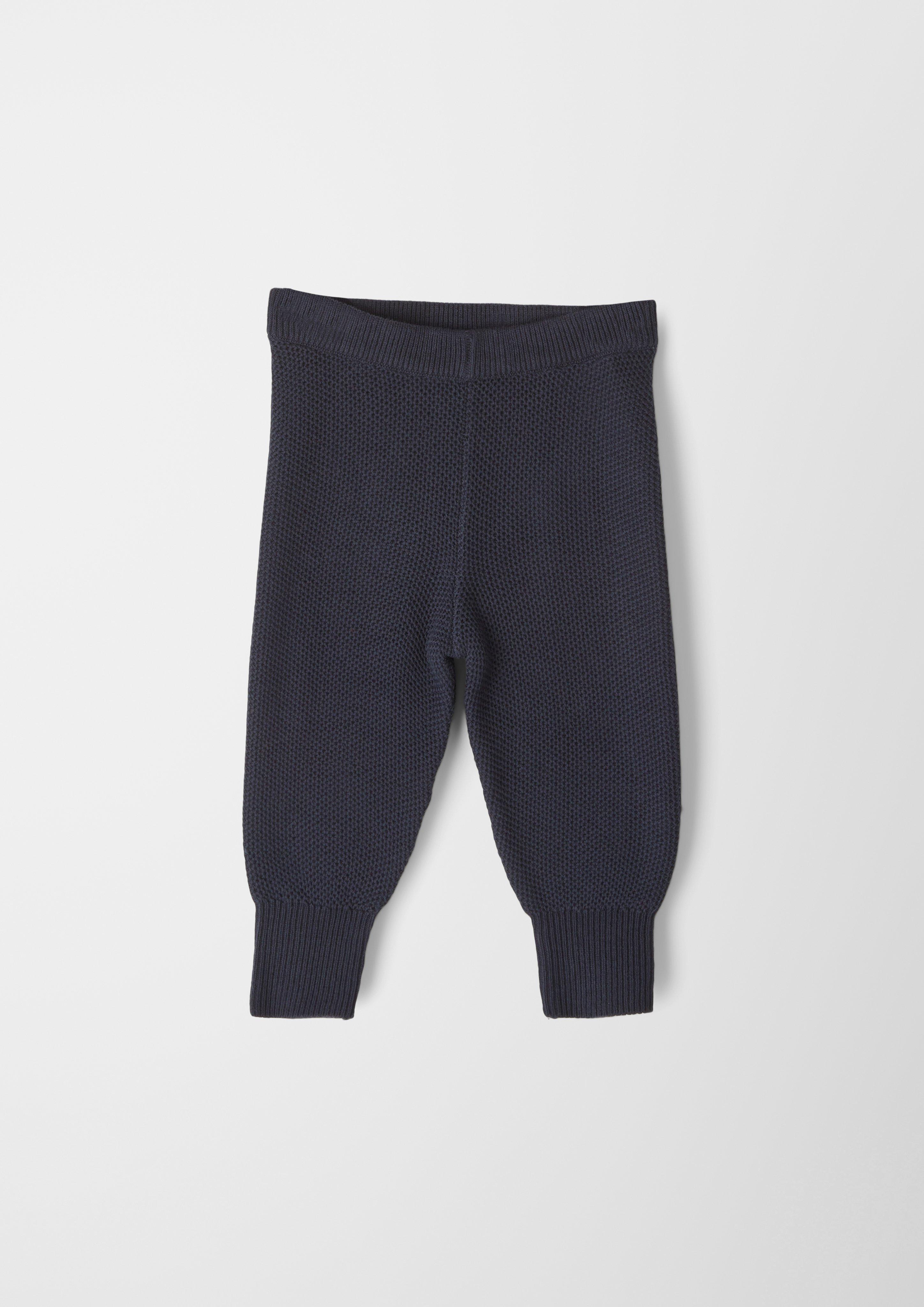 Knitted leggings with an elasticated waistband - navy