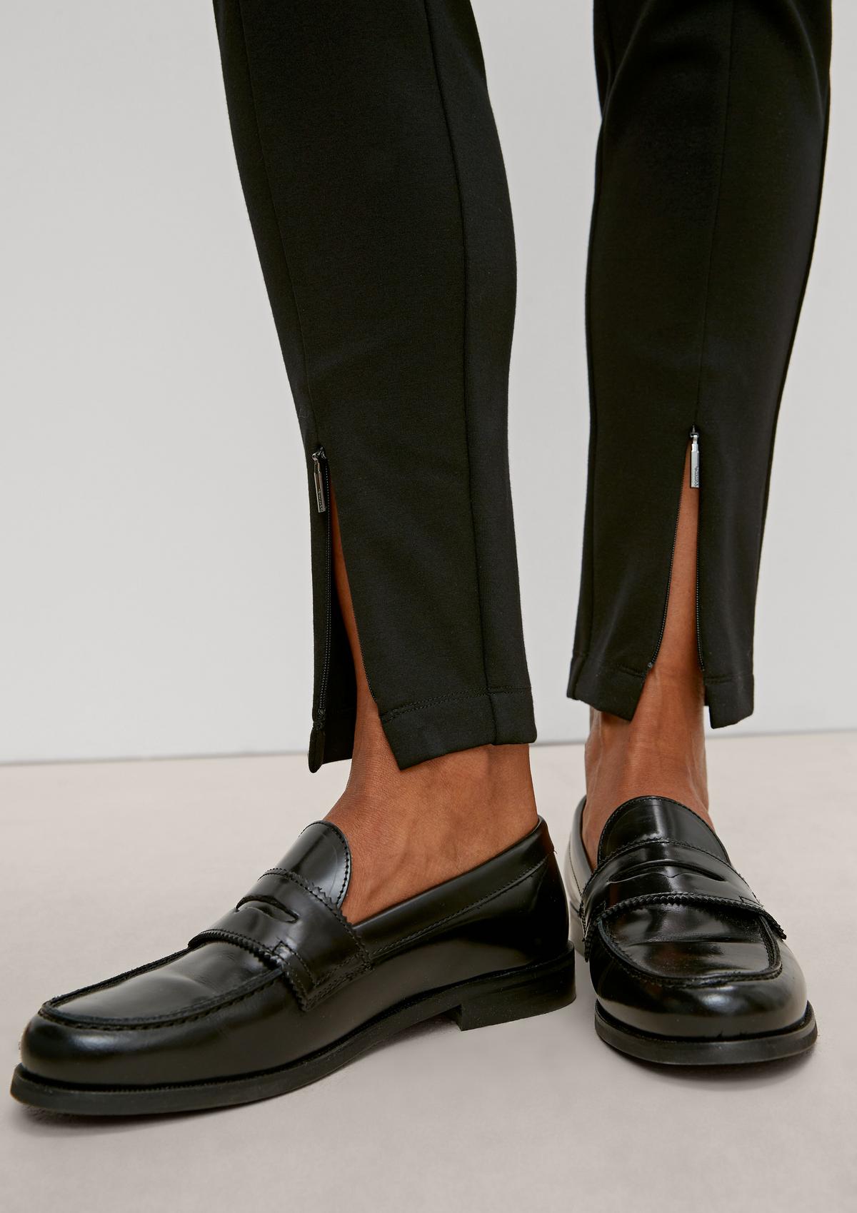 comma Skinny: 7/8-Leggings mit Zipdetails