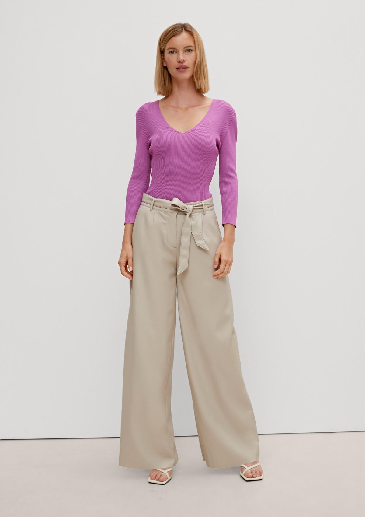 comma Loose fit: Wide-leg trousers with a belt