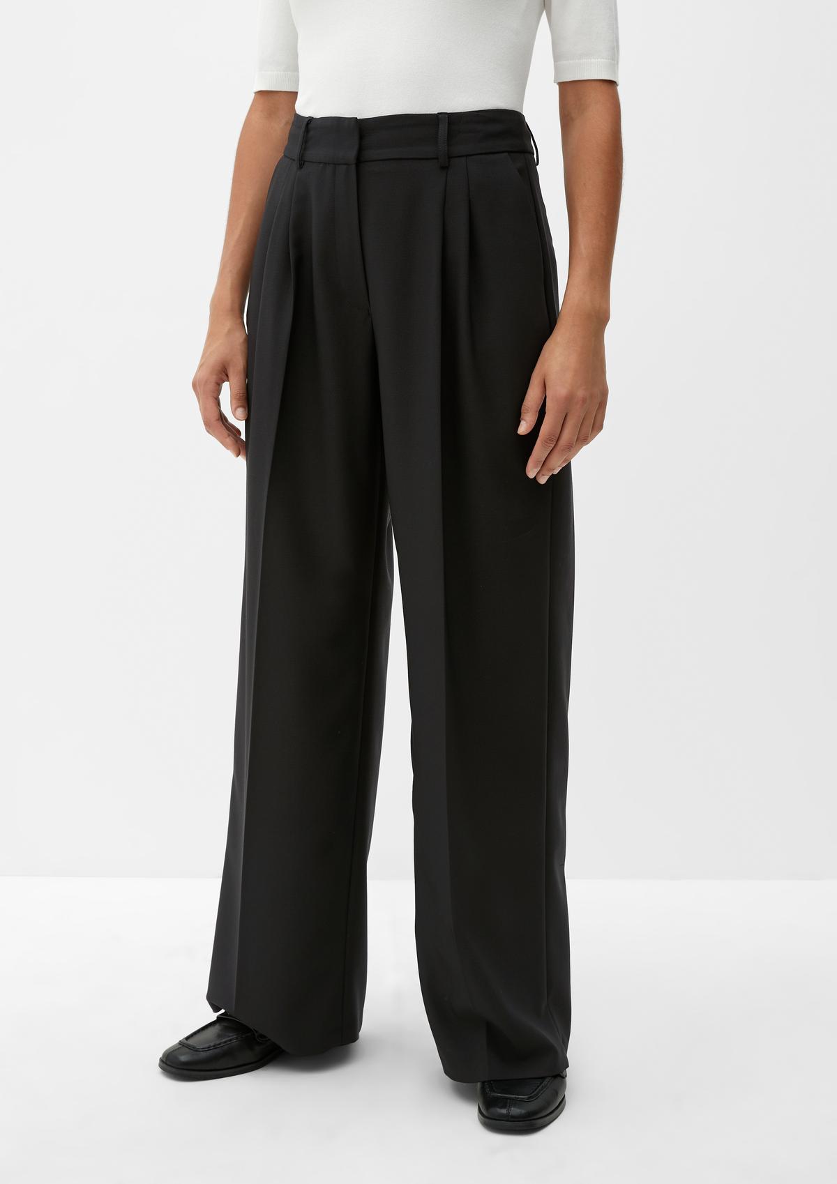s.Oliver Regular fit: high-waisted crêpe trousers
