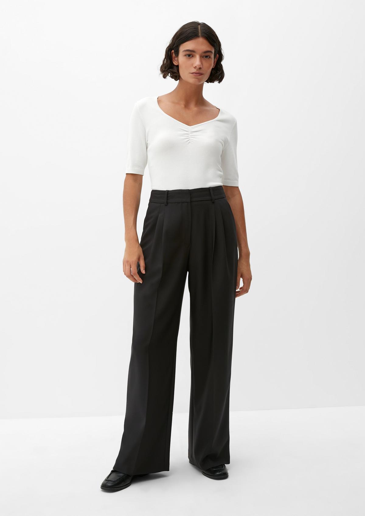 Regular fit: high-waisted crêpe trousers