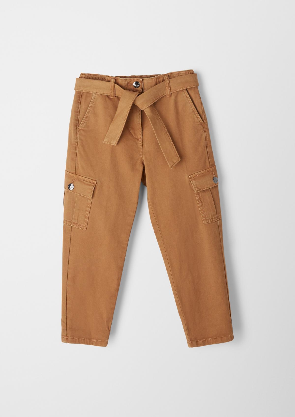 s.Oliver Cargo trousers with a tie-around belt