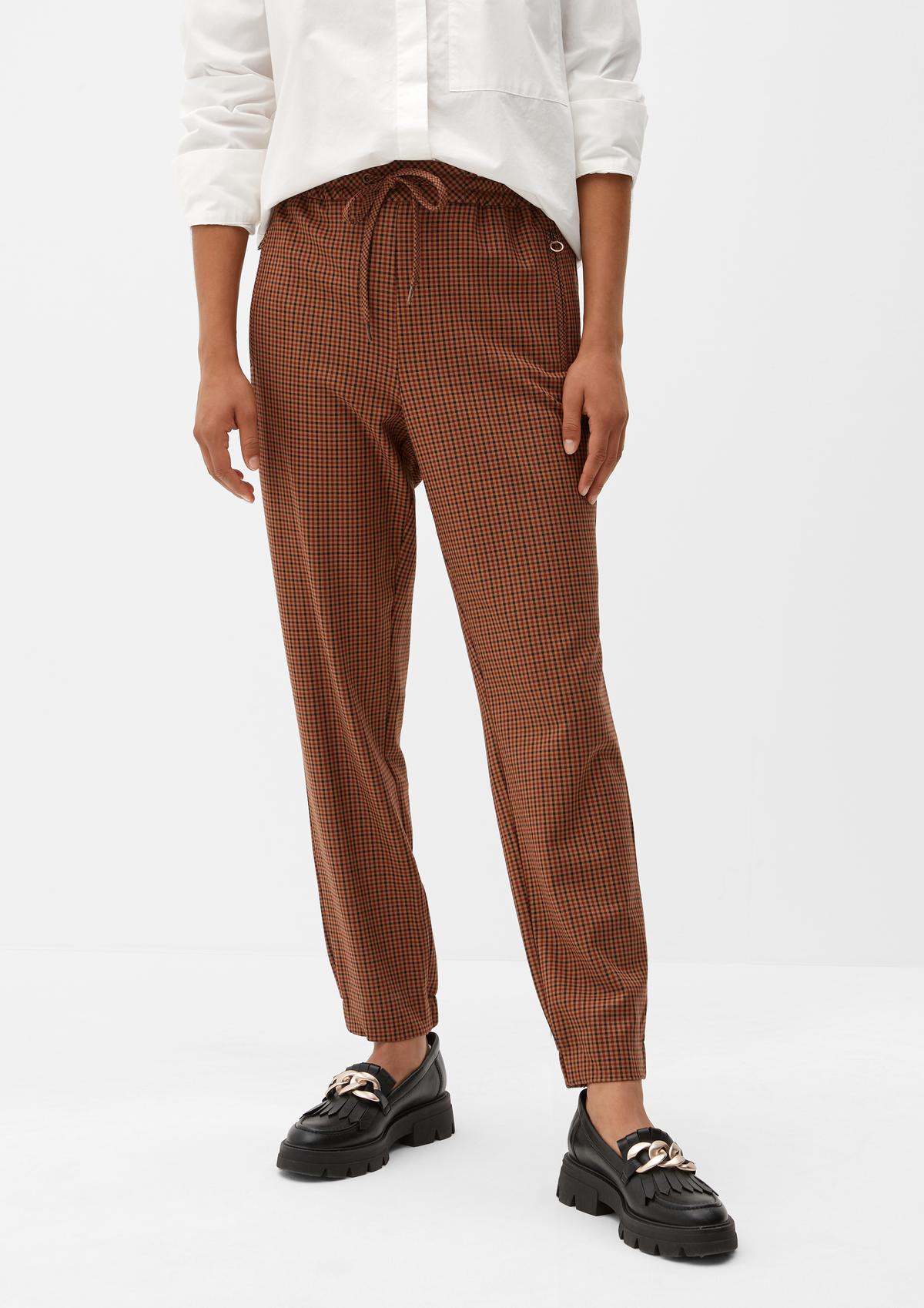 s.Oliver Relaxed fit: check 7/8-length tracksuit bottoms