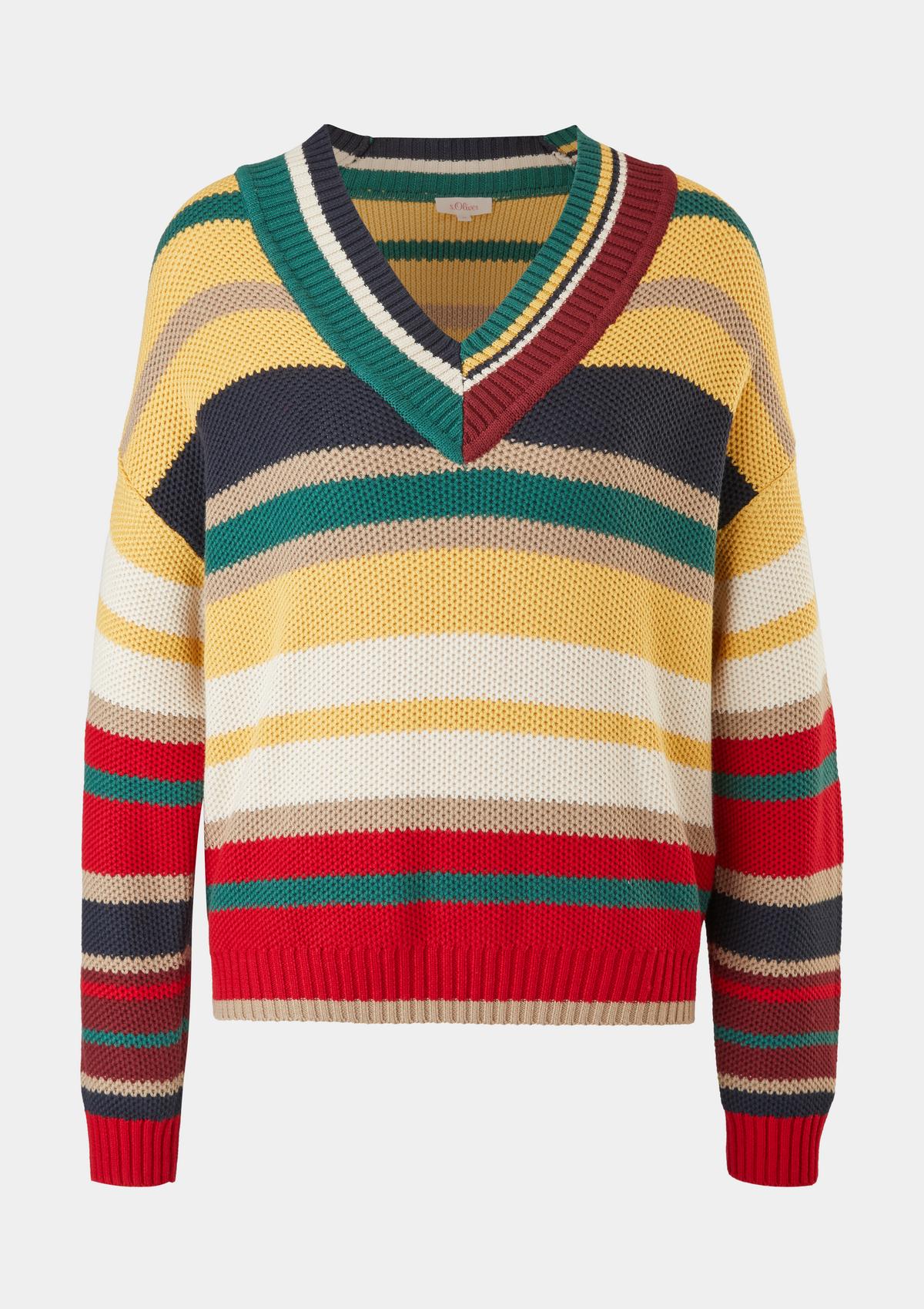 s.Oliver Knitted jumper with a striped pattern