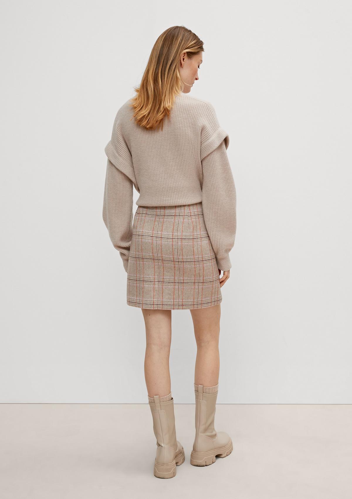 comma Check skirt in a wool blend