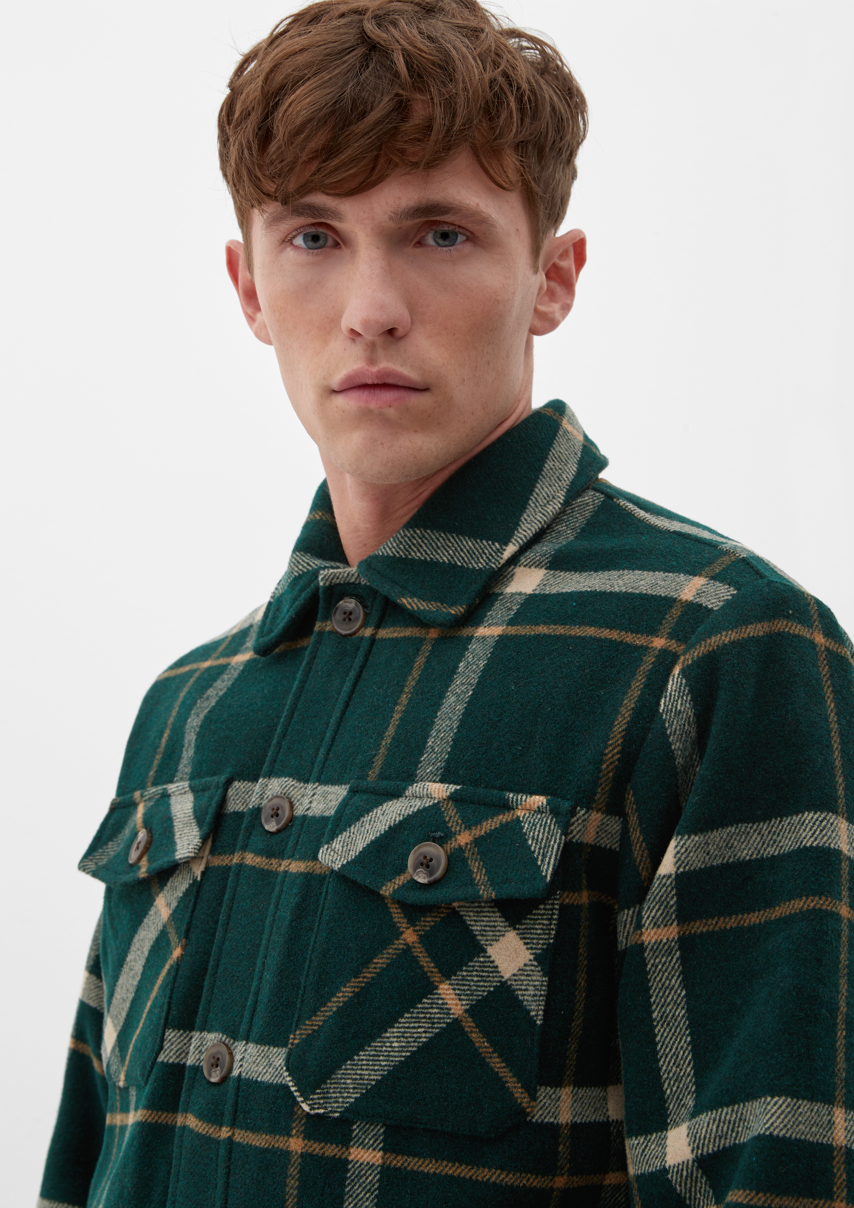 Wool blend shirt jacket forest green s.Oliver