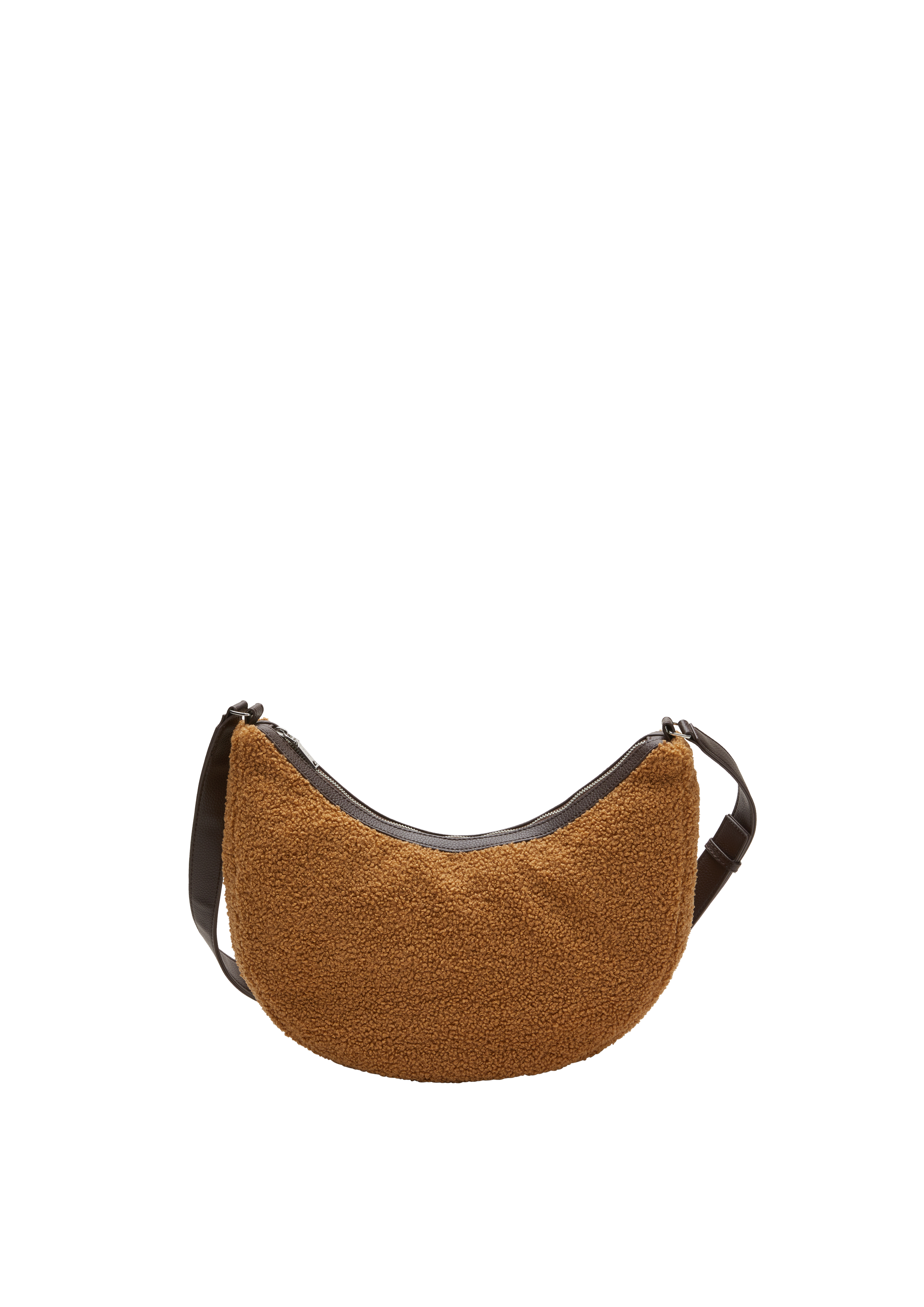 s.Oliver - Hobo Bag aus Teddyplüsch, Damen, braun