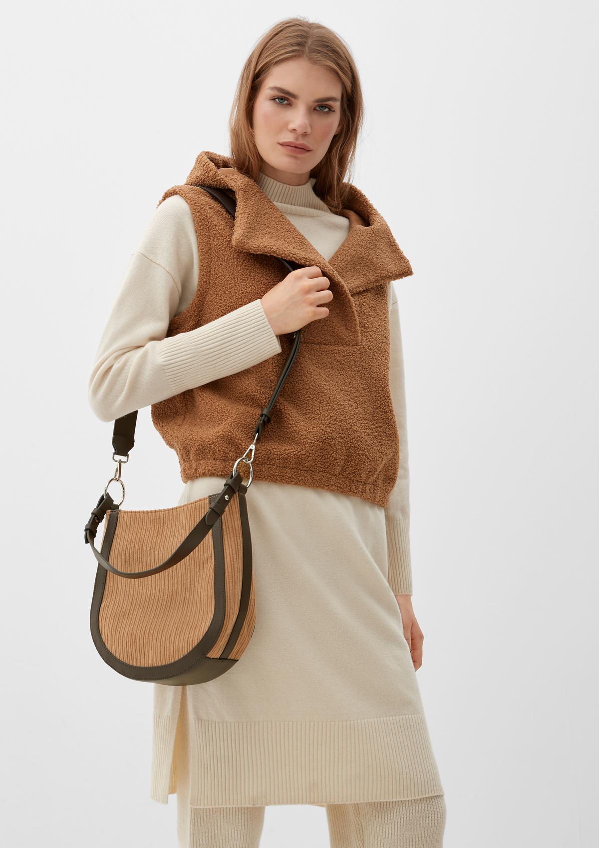 s.Oliver Hobo bag made of corduroy and faux leather