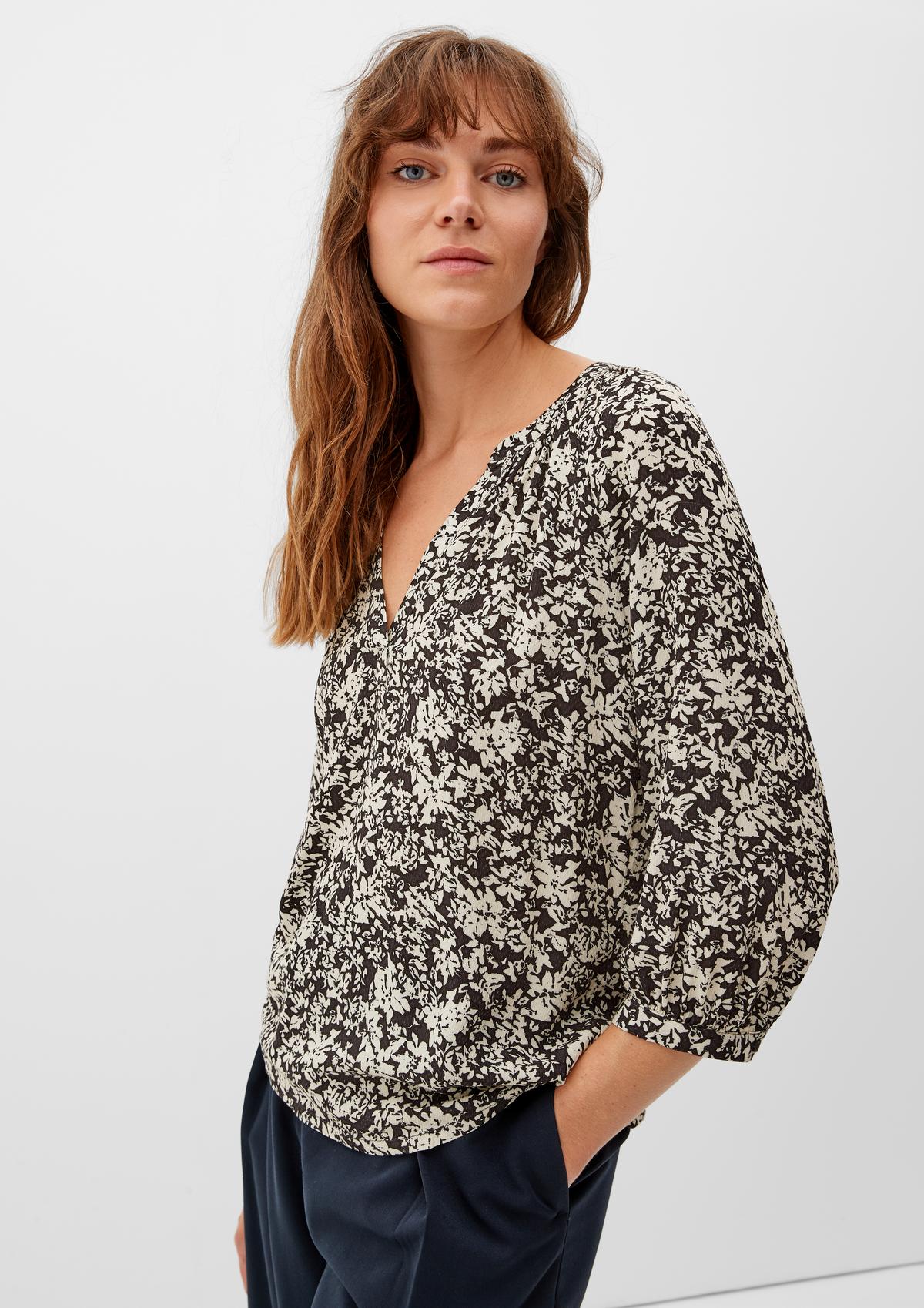s.Oliver Patterned blouse with a dobby texture