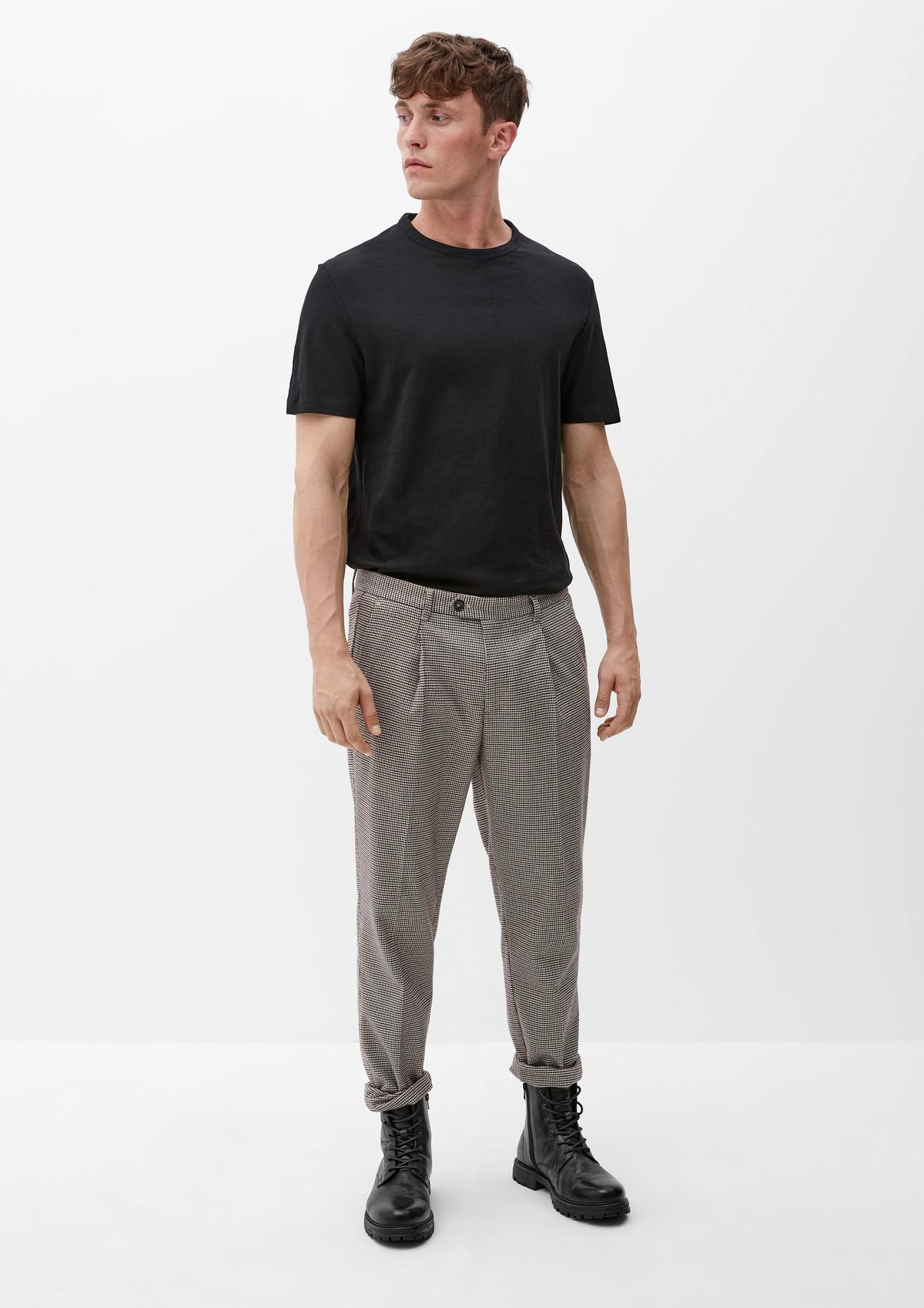 s.Oliver Slim fit: patterned waist-pleat trousers