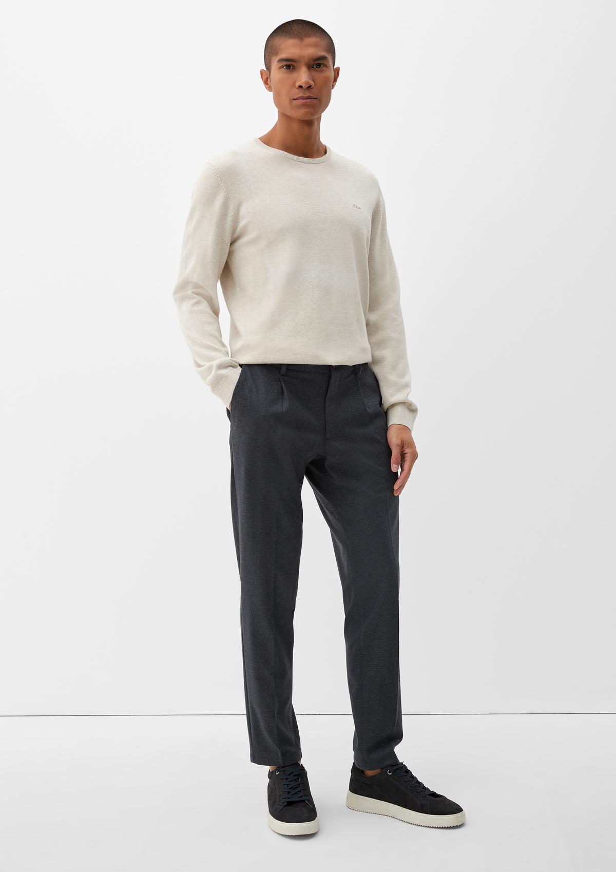 s.Oliver Slim fit: jersey trousers with waist pleats