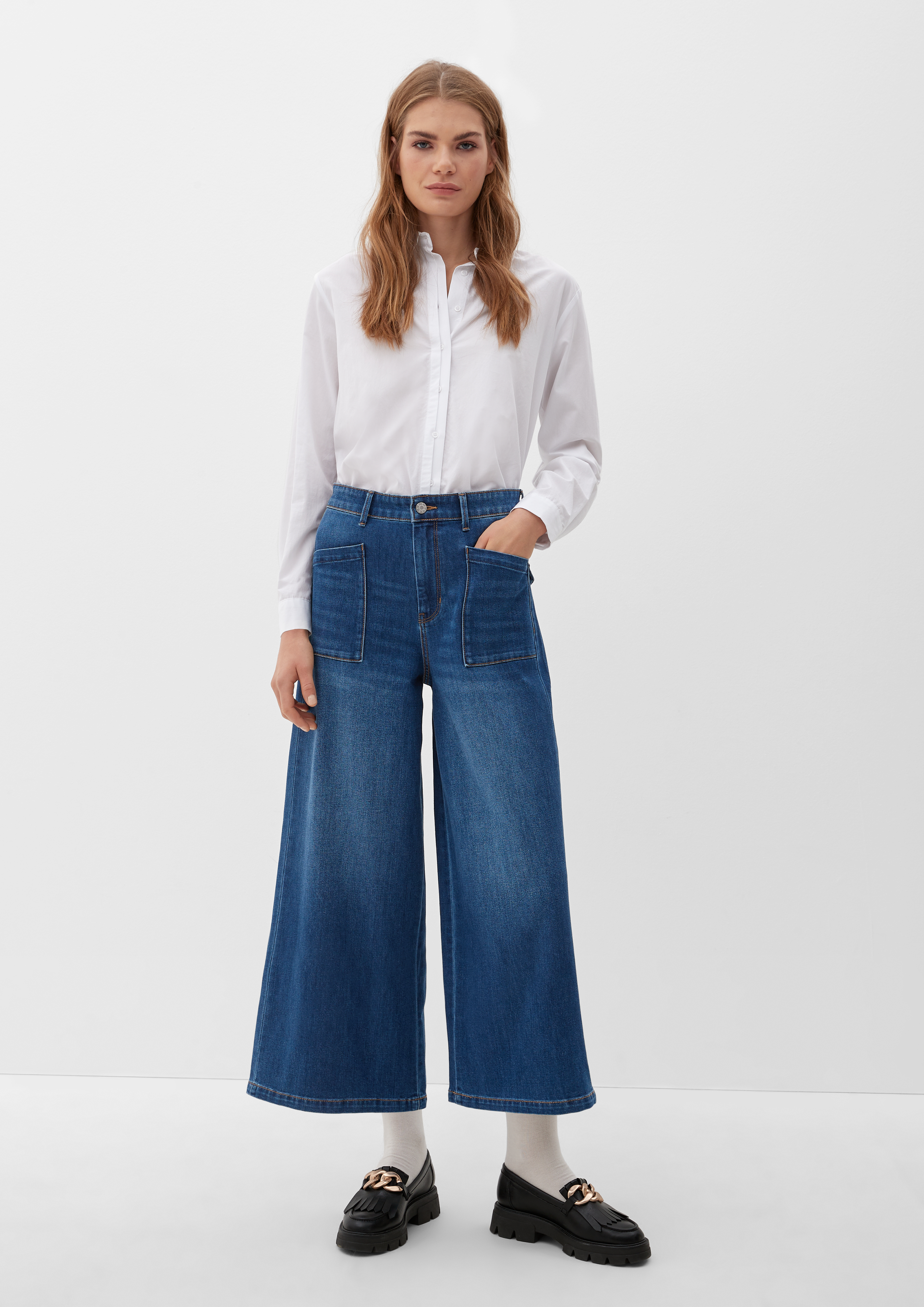 / High Jeans-Culotte Regular Oliver Fit / Leg s. / dunkelblau - | Wide Suri Rise