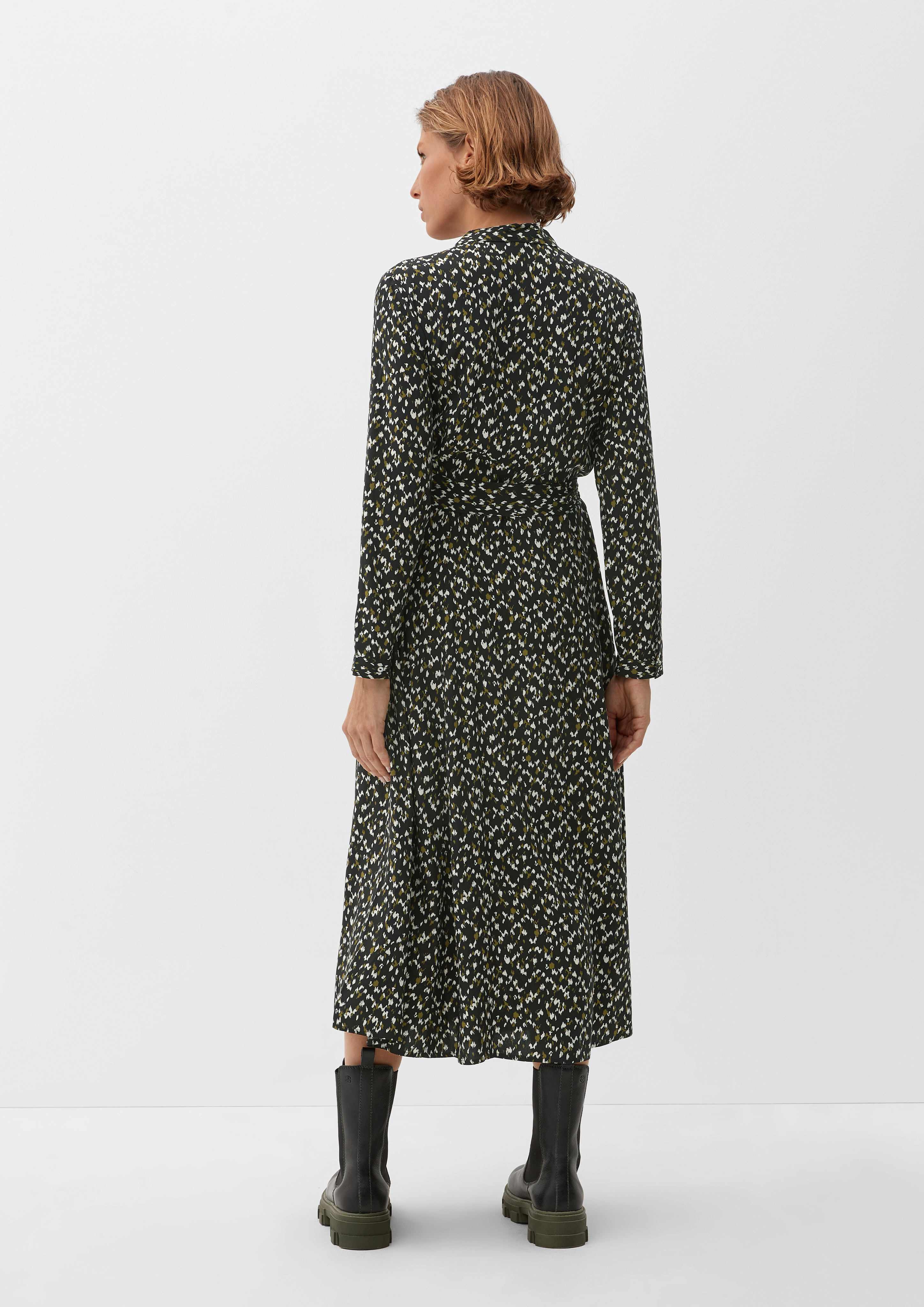 S.Oliver Damen Blusenkleid In Schwarz – Langärmlig, Mit Raffung, Relaxed Fit Für Lässigen Komfort