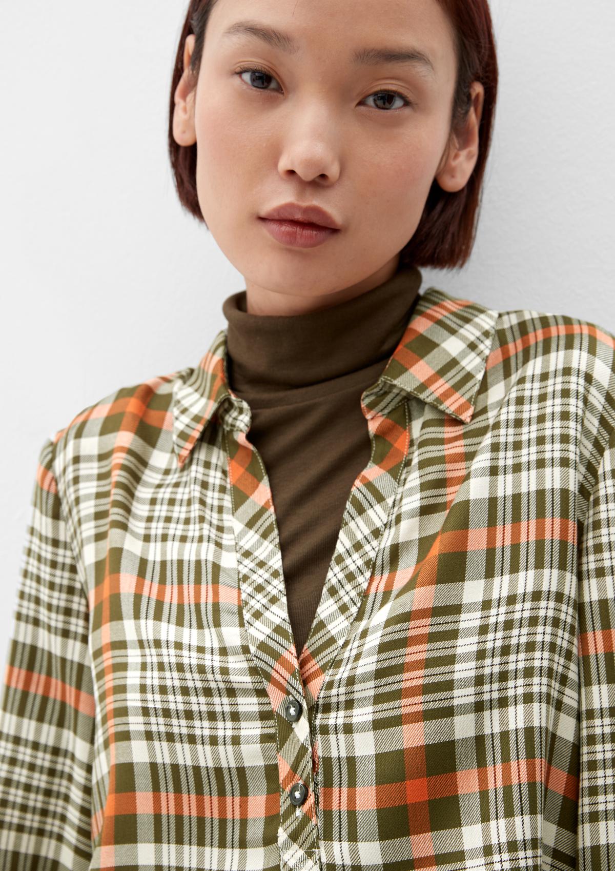 s.Oliver Blouse with a check pattern