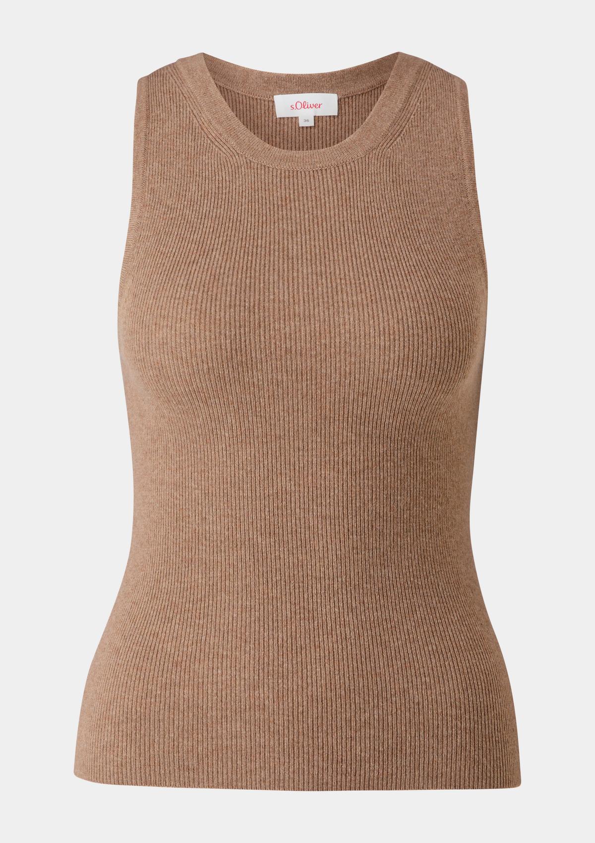 s.Oliver Sleeveless top with cashmere