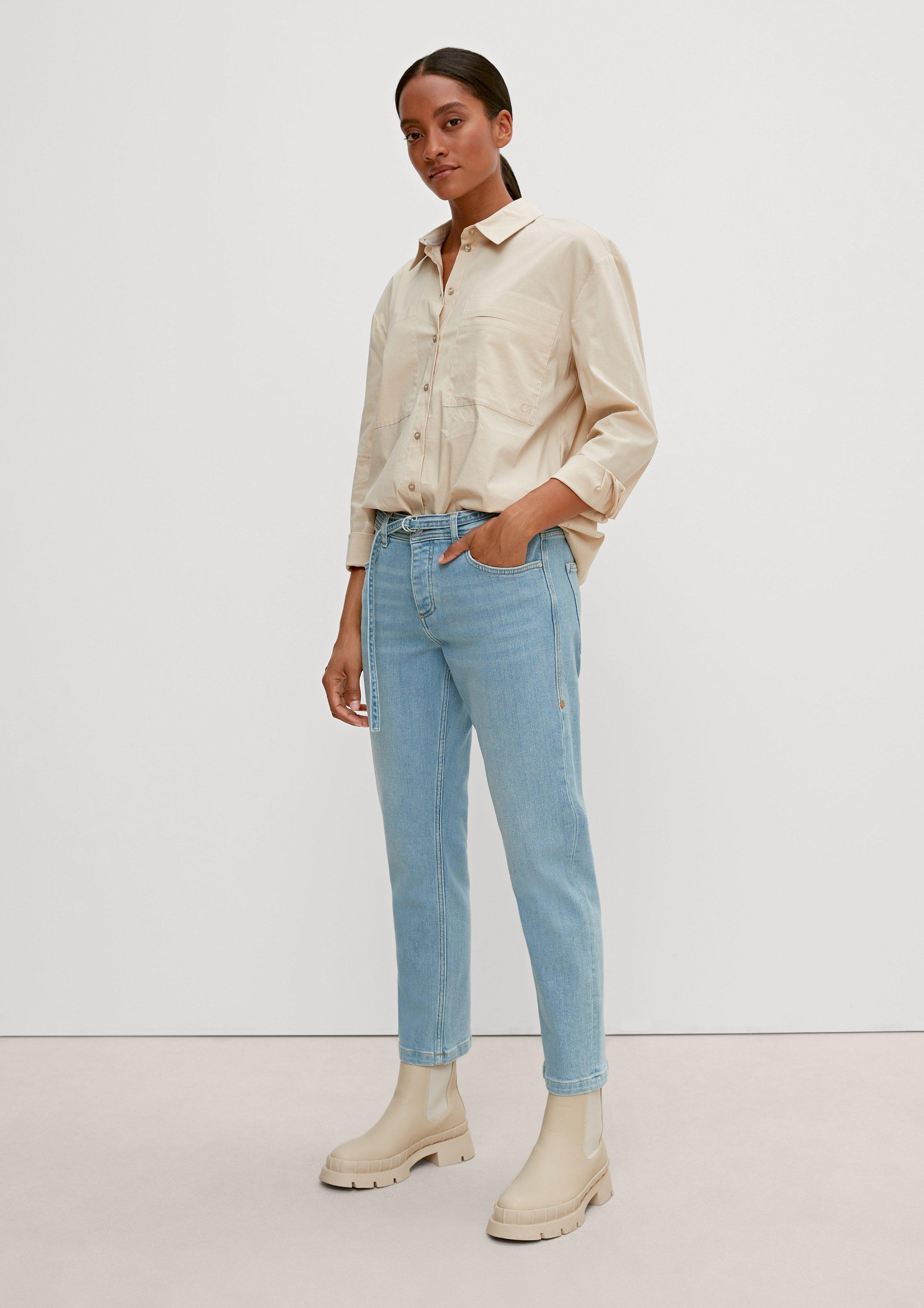 Regular fit: Boyfriend jeans with a belt - sky blue | Comma