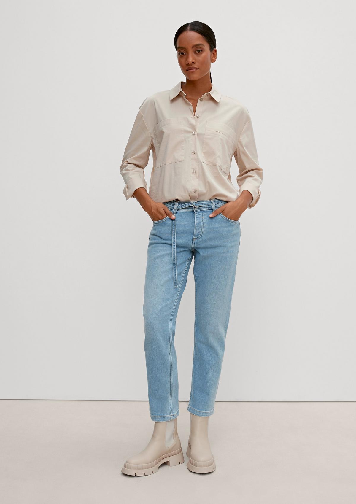 Regular fit: Boyfriend jeans with a belt - sky blue | Comma