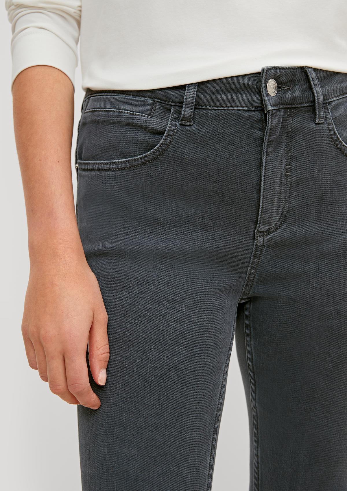 comma Skinny: Jeans mit Zippern am Beinsaum